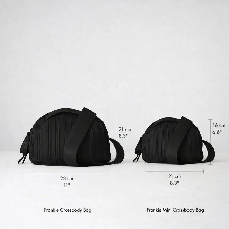 Frankie Crossbody Bag - Pleated Black