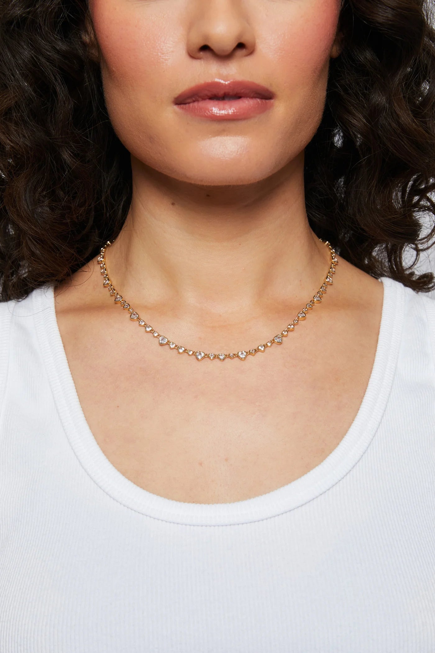 Cora Bezel Hearts Tennis Necklace
