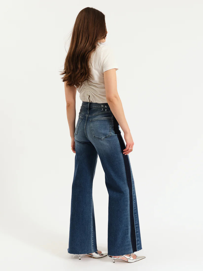 Tuxedo Stripe High Rise Wide Leg