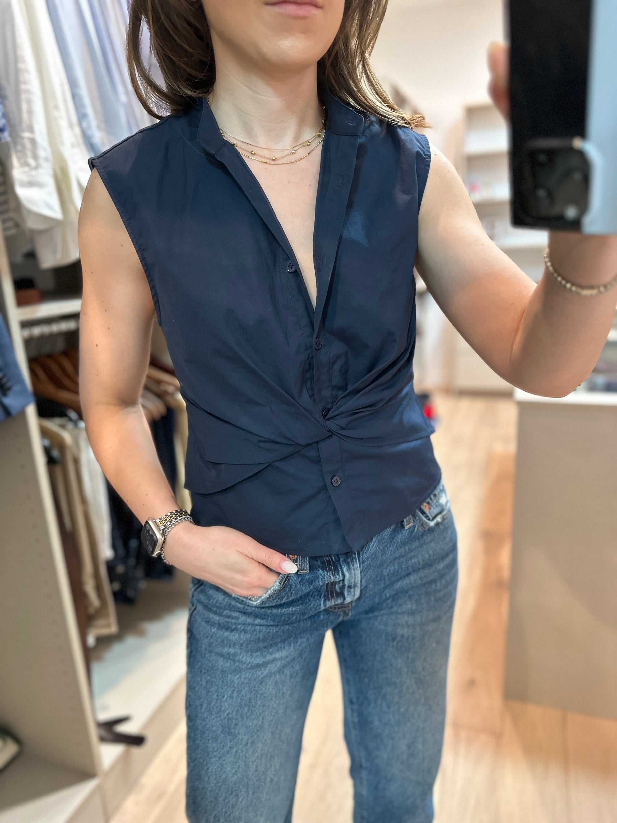 Twist Front Buttondown
