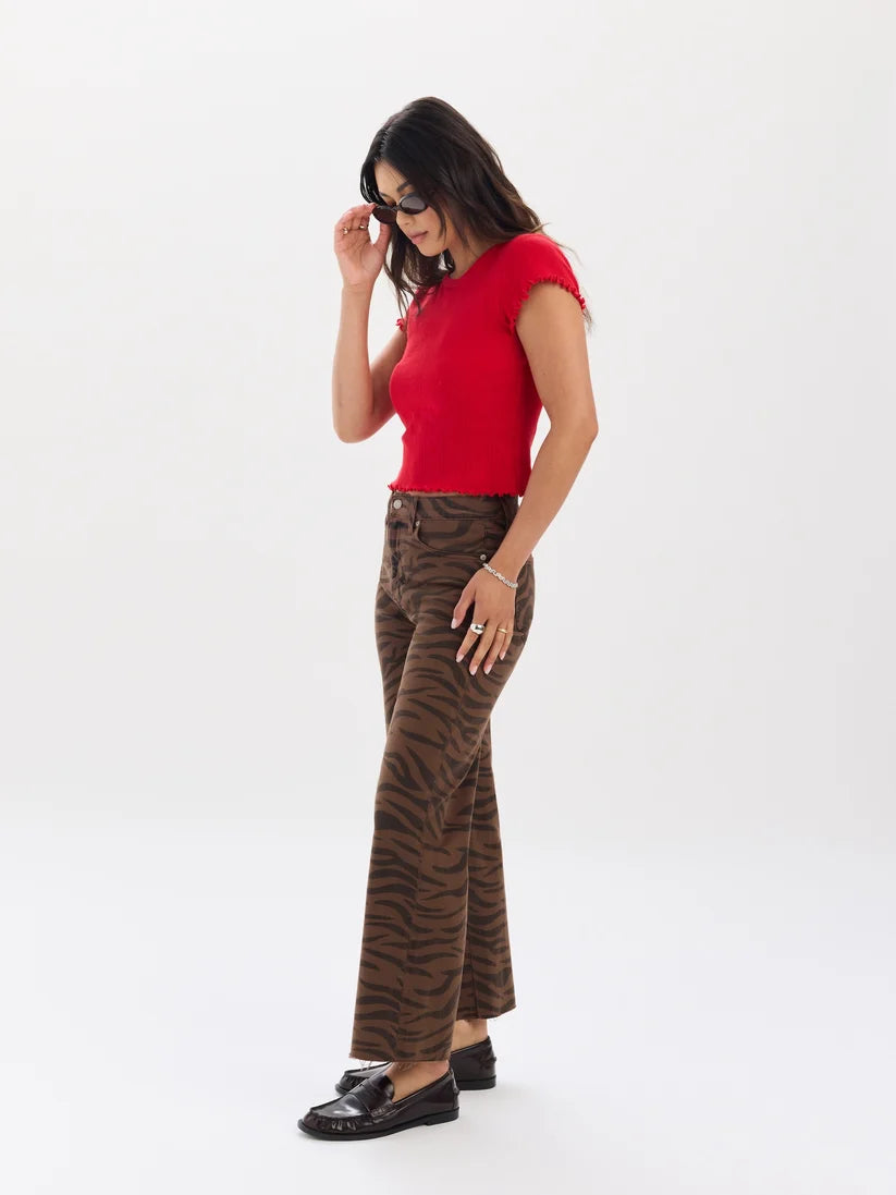 Desert Zebra High Rise Ankle Jean