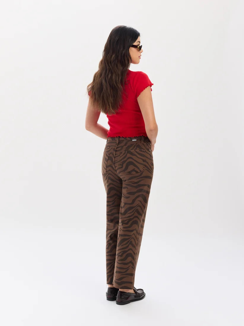 Desert Zebra High Rise Ankle Jean