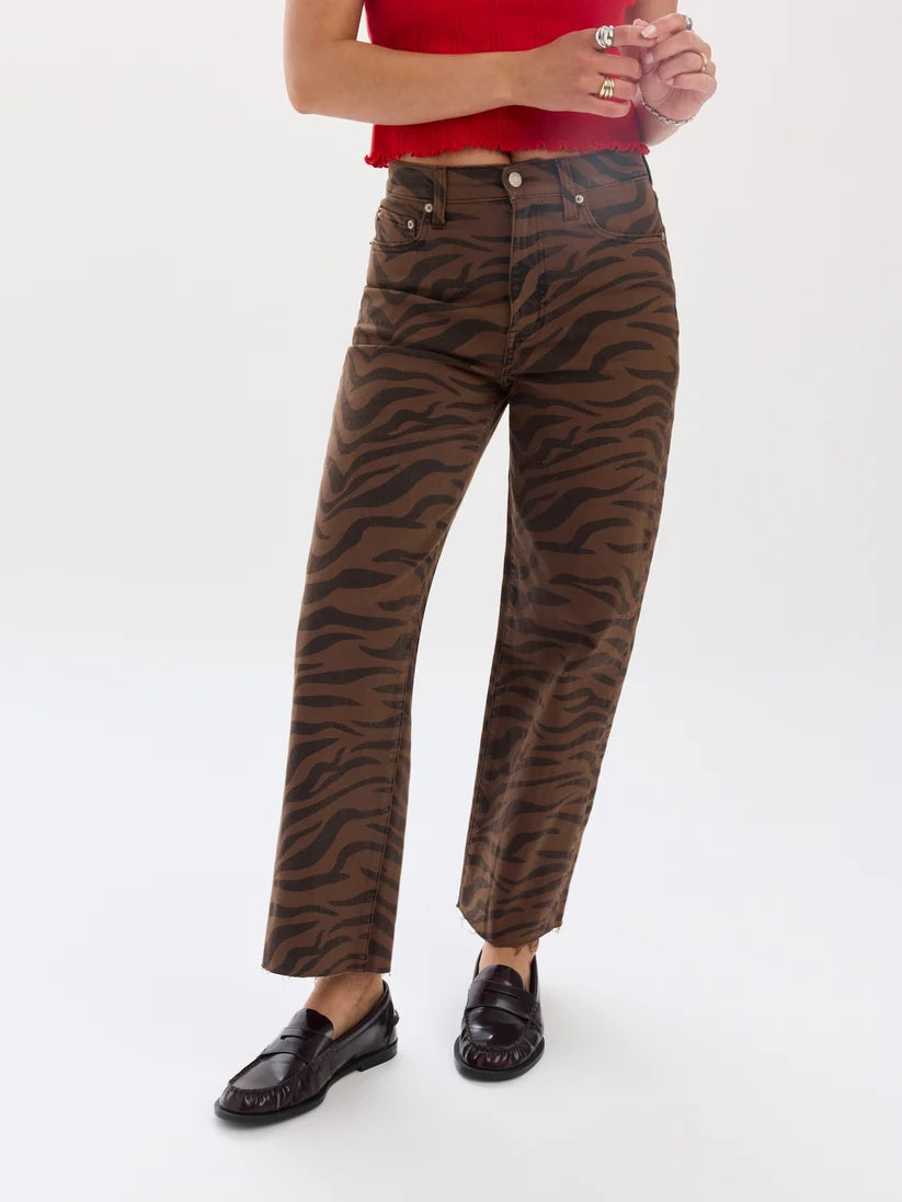 Desert Zebra High Rise Ankle Jean