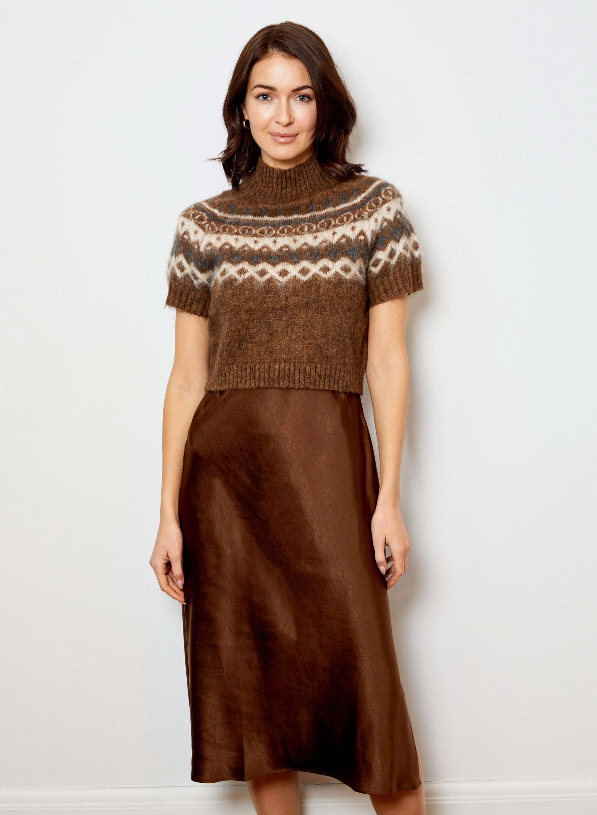 Satin Sweater Dress Combo