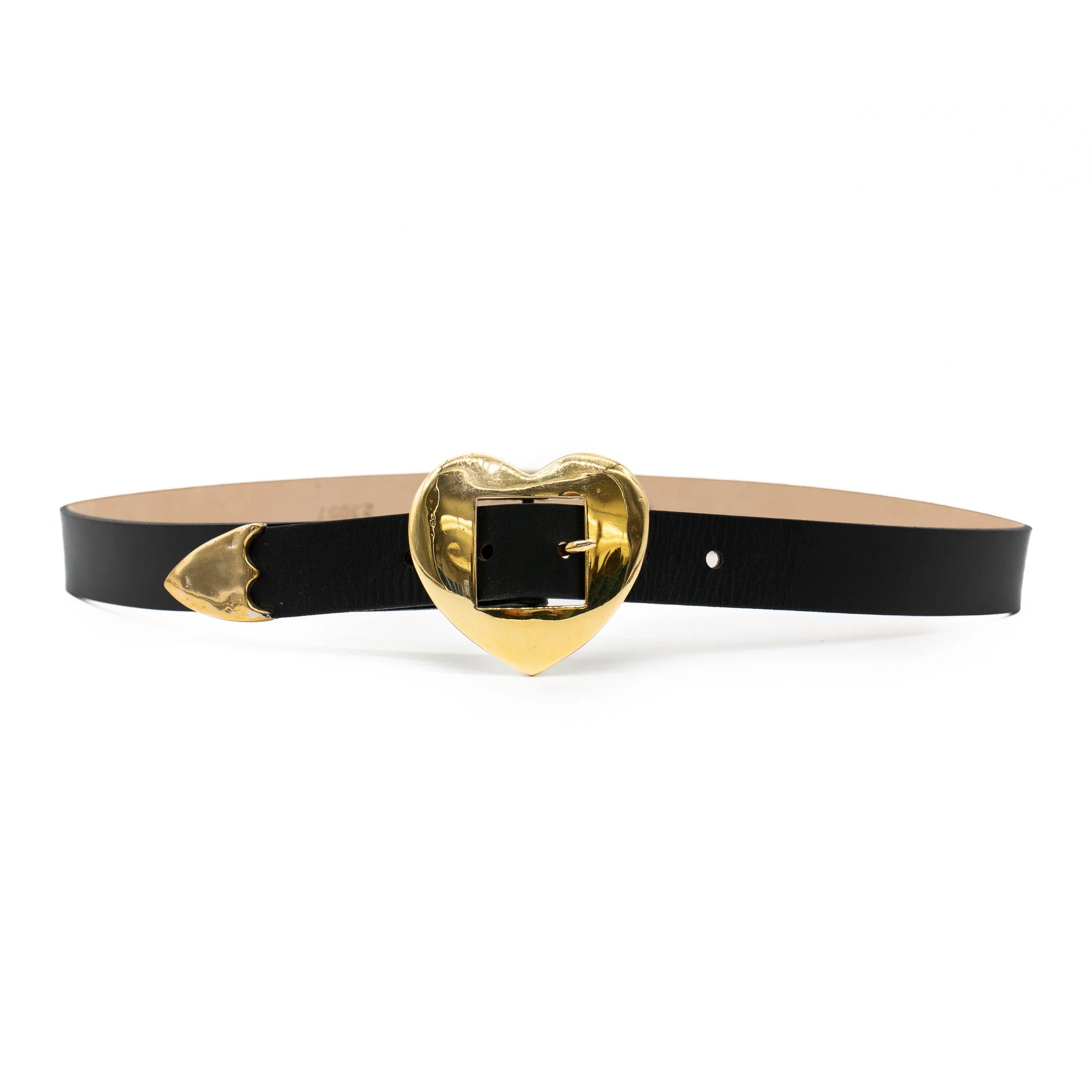 Hammered Heart Leather Belt