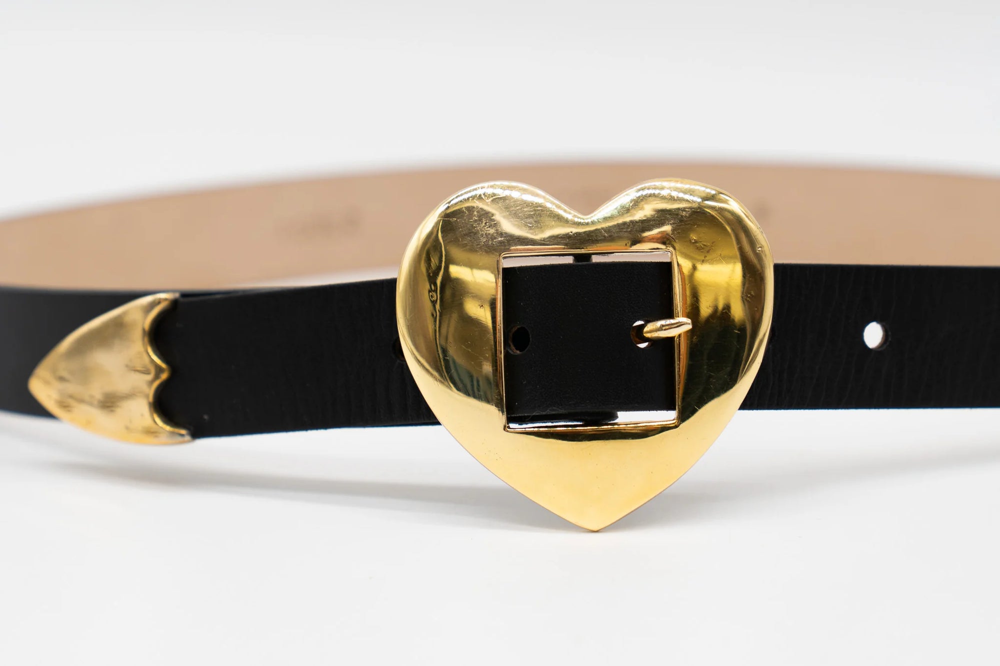 Hammered Heart Leather Belt