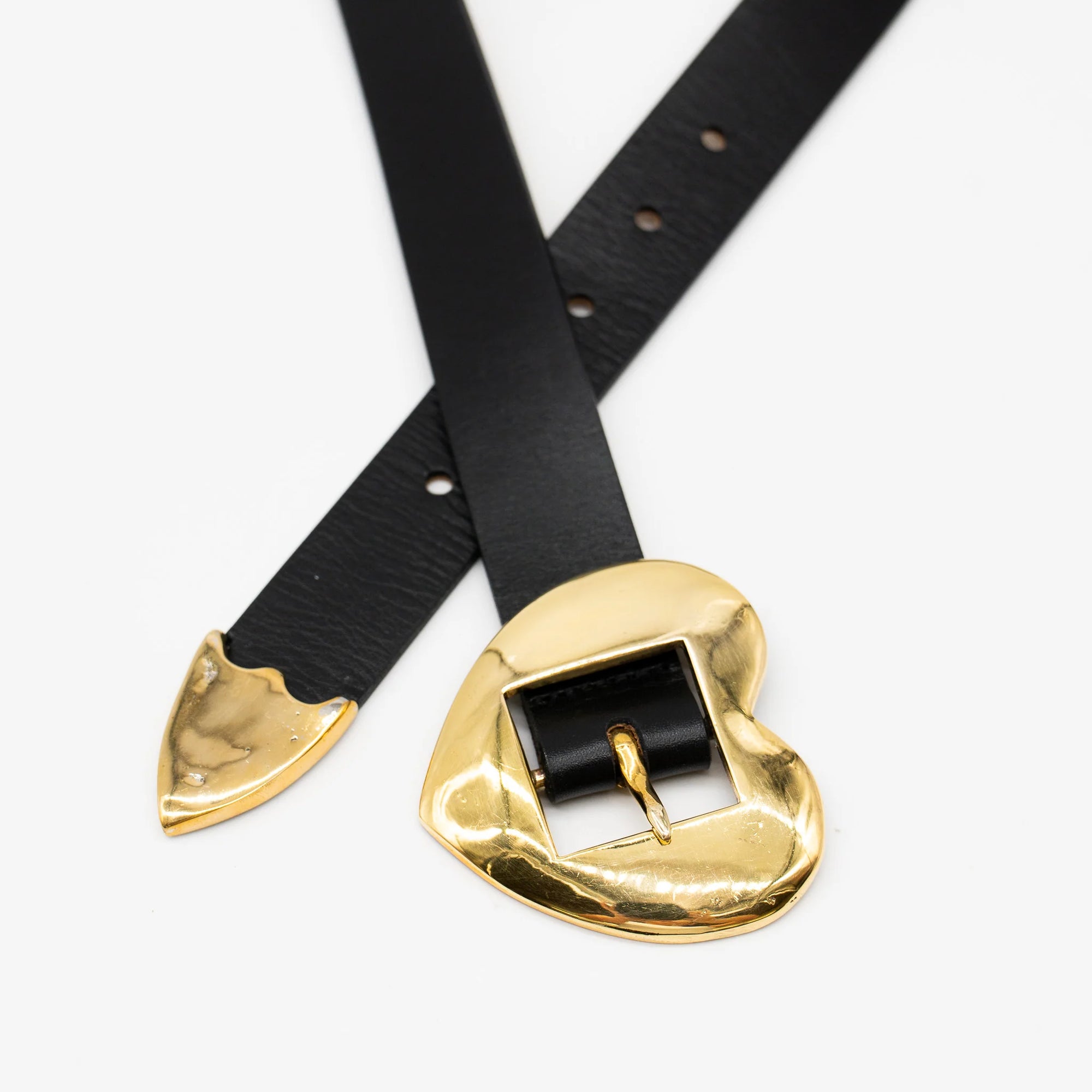 Hammered Heart Leather Belt
