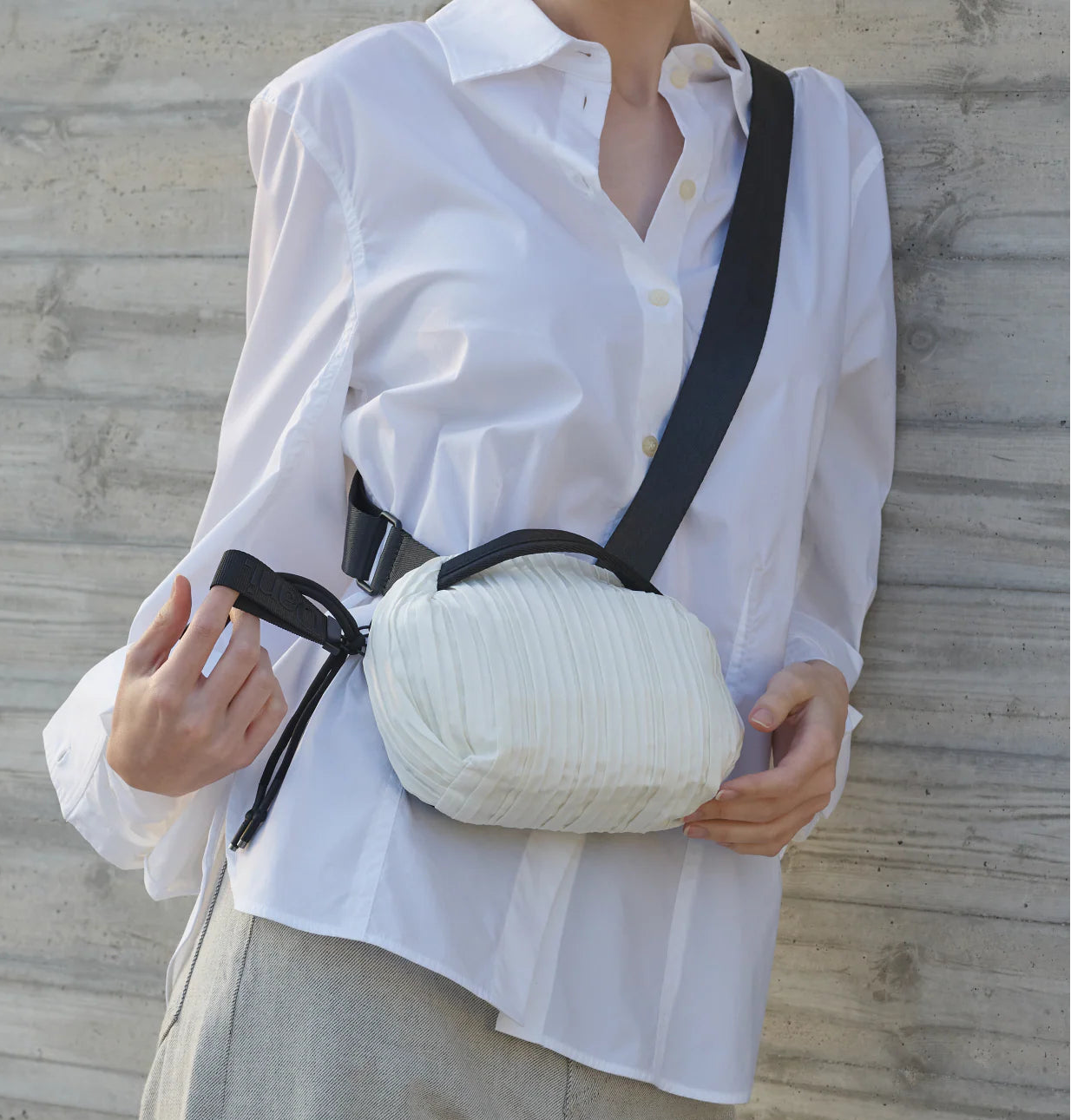 Frankie Mini Crossbody Bag - Pleated White