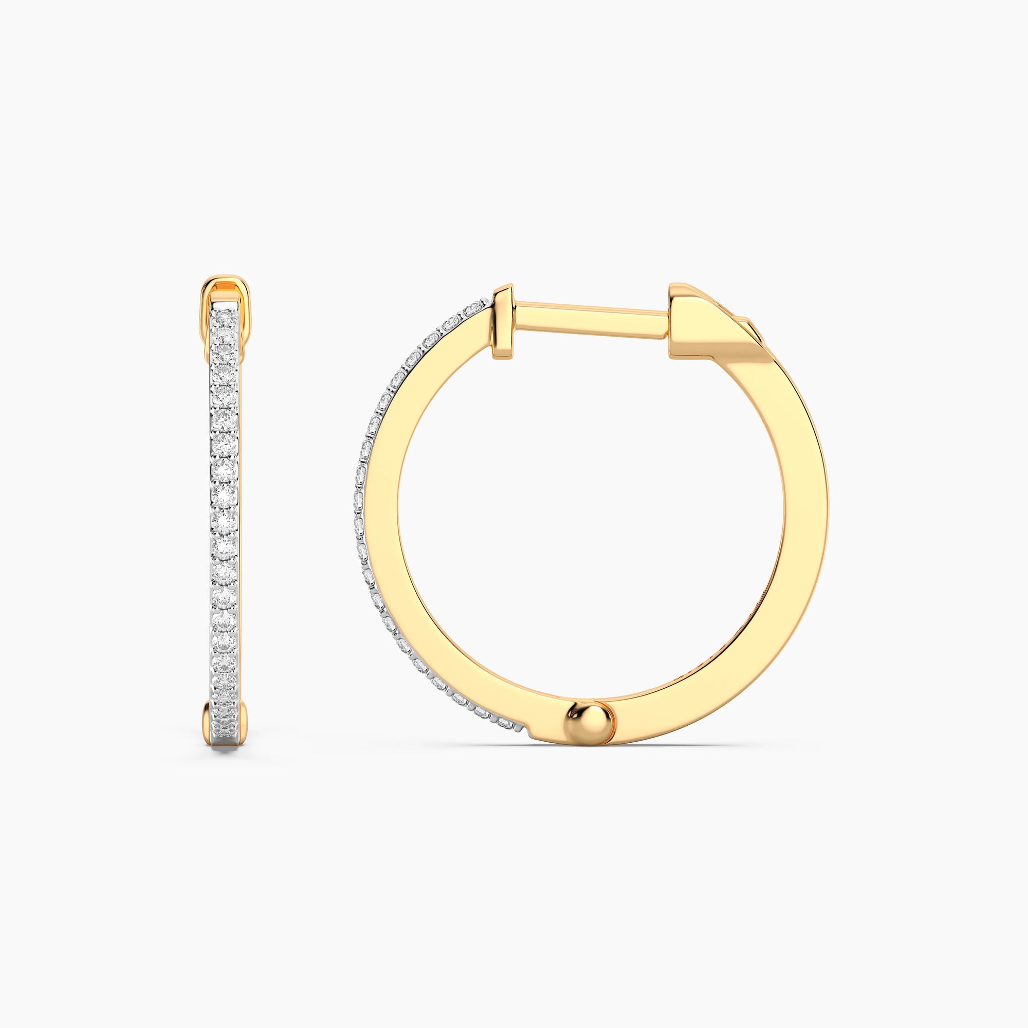 Large Classic Pave Diamond Huggie Earrings