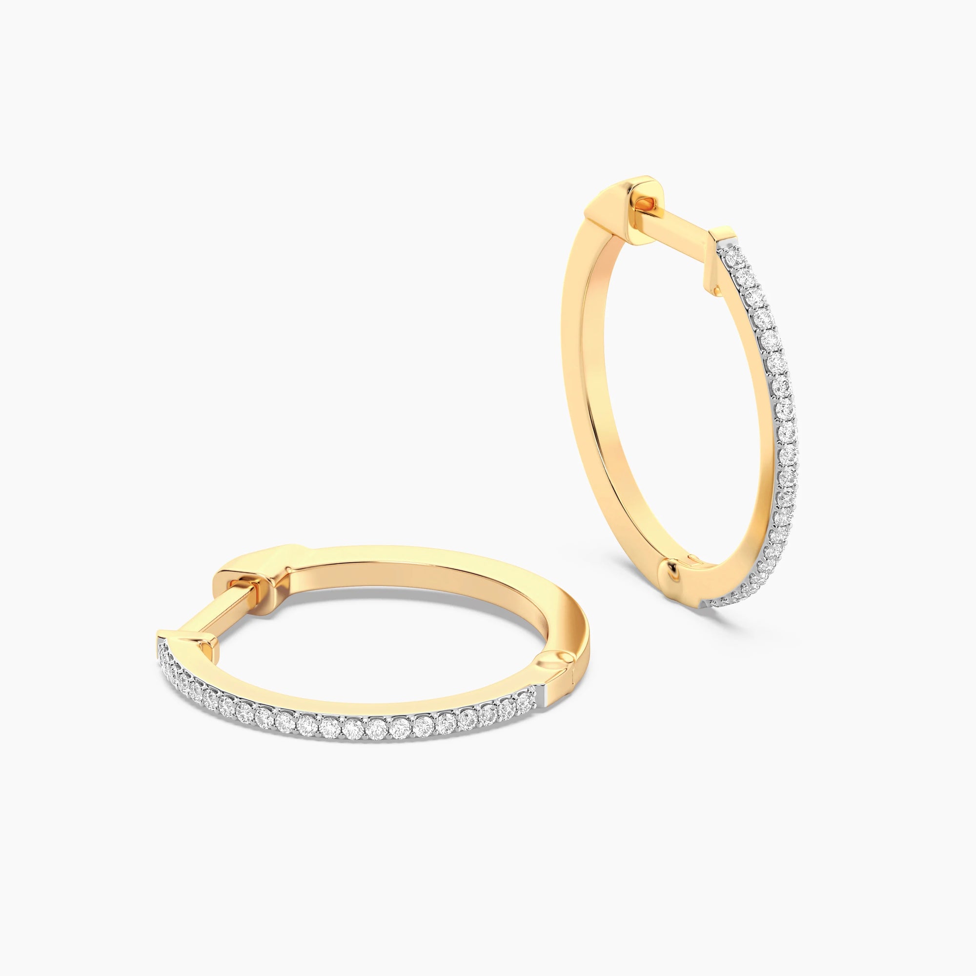 Large Classic Pave Diamond Huggie Earrings