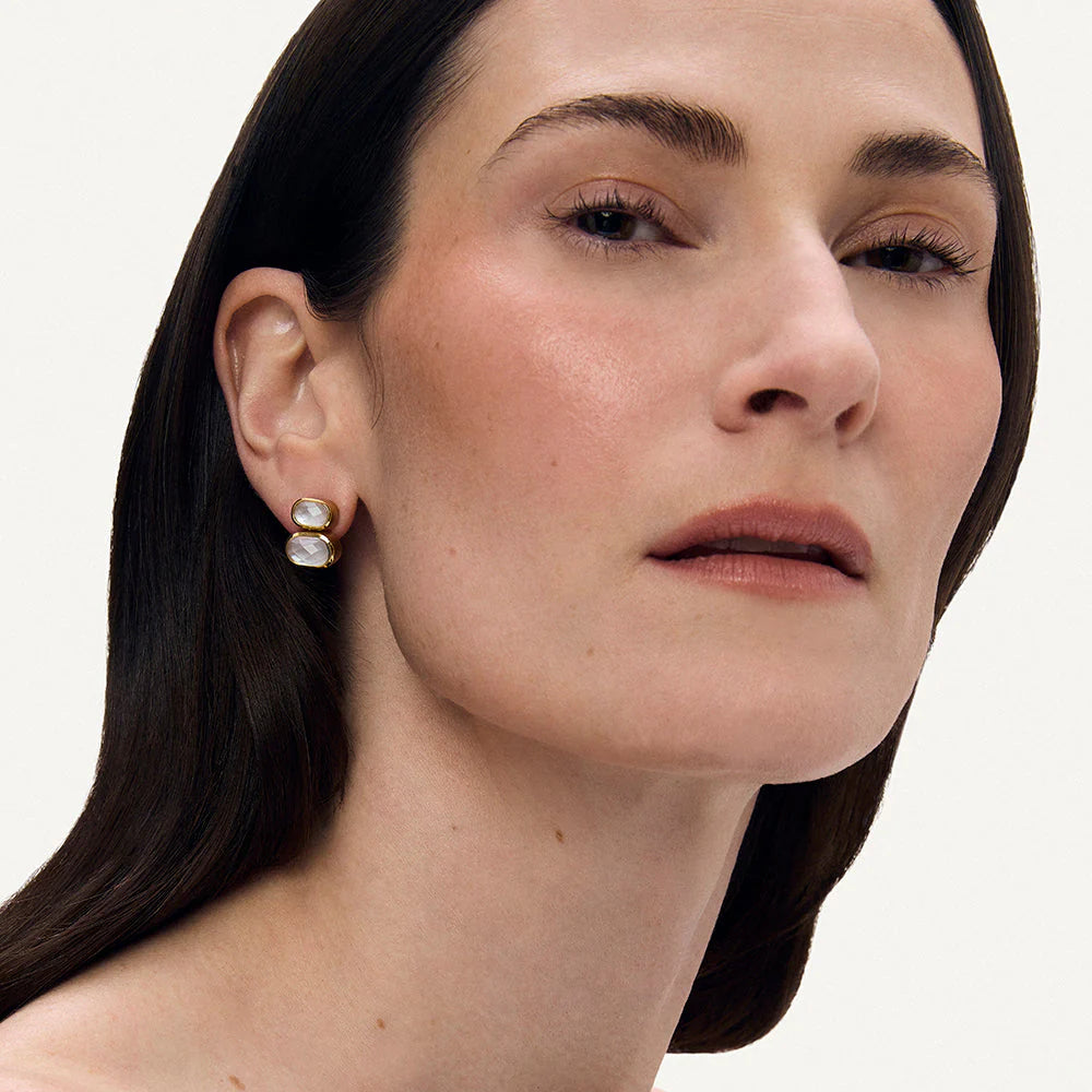 Mercer Double Gemstone Drop Earrings