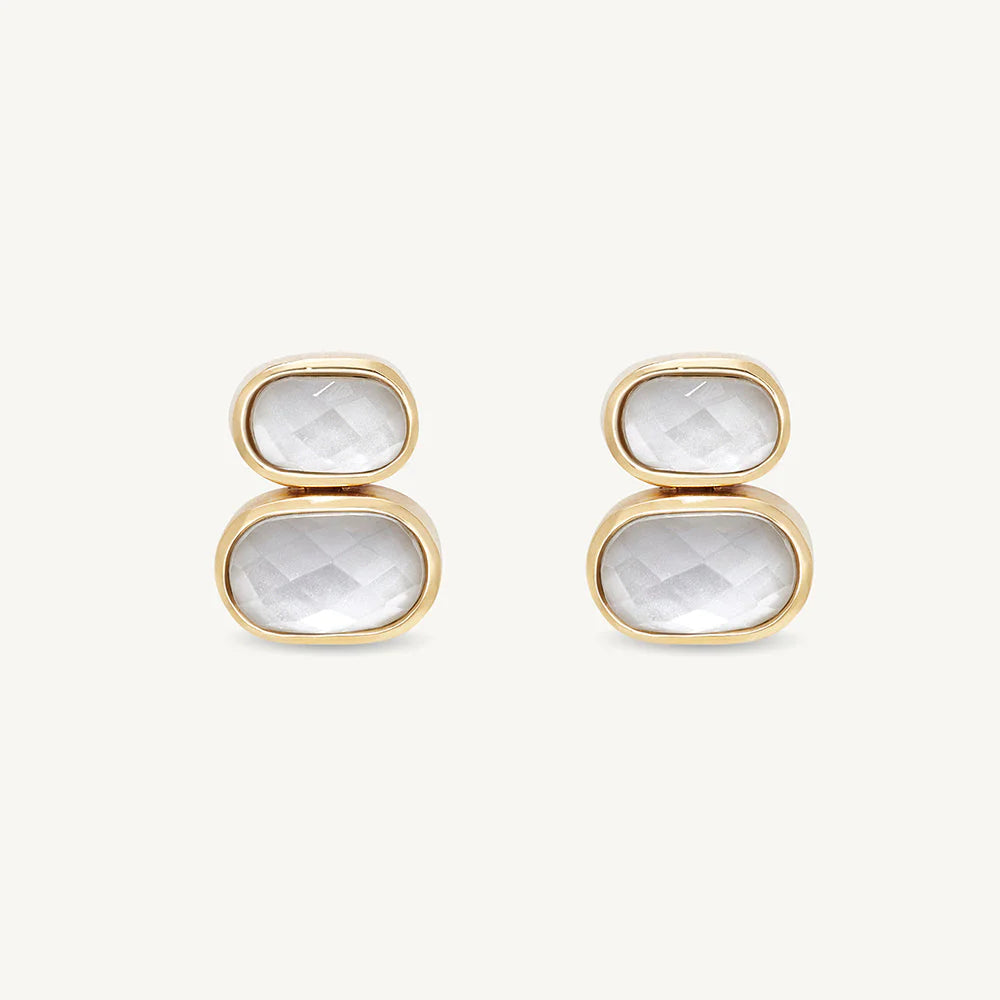 Mercer Double Gemstone Drop Earrings