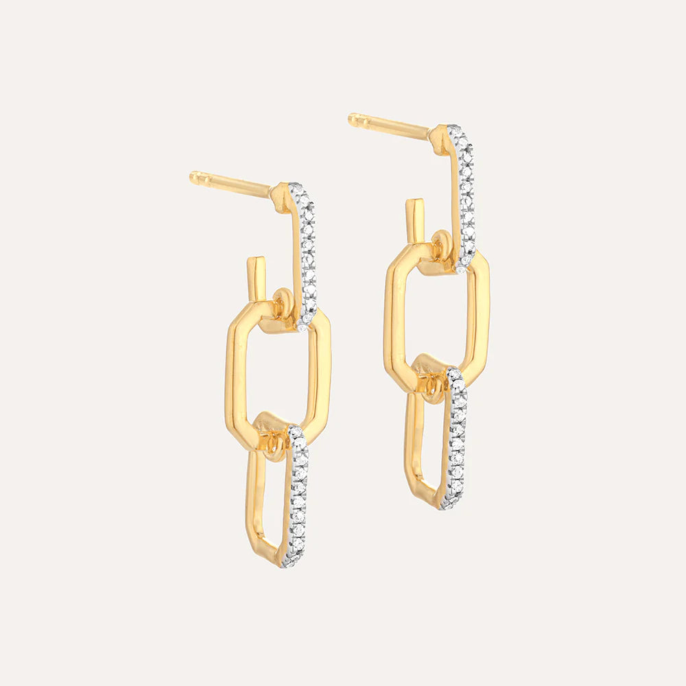 Diamond Trio Link Earrings