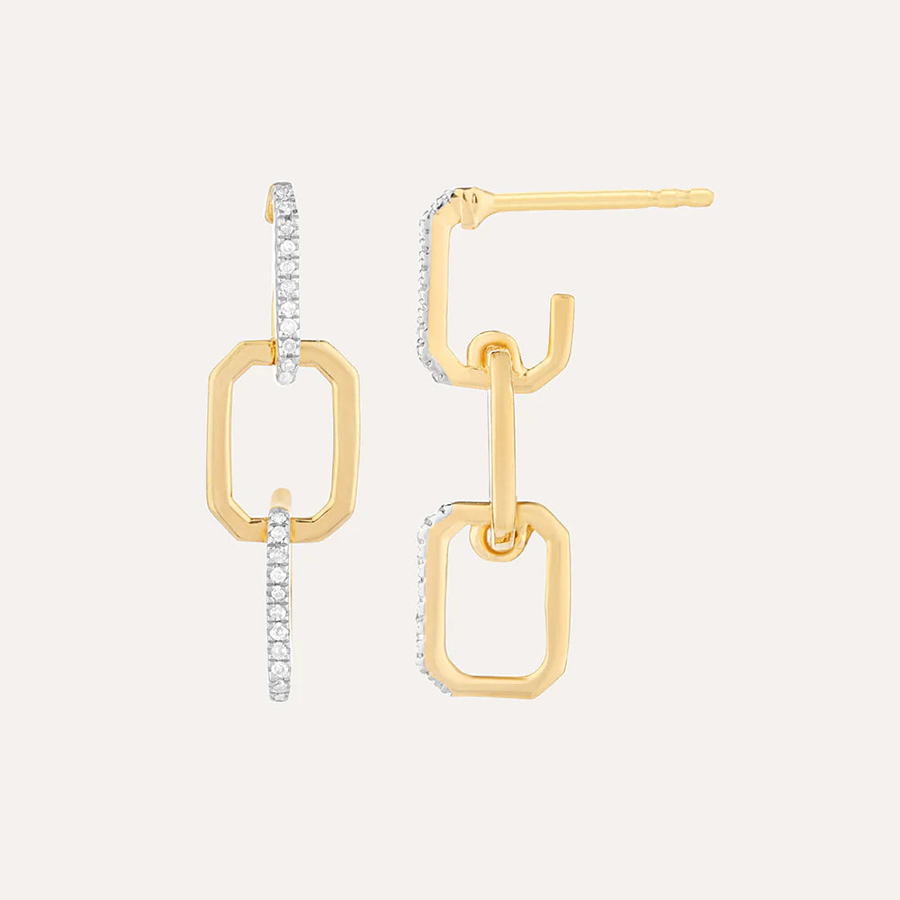 Diamond Trio Link Earrings