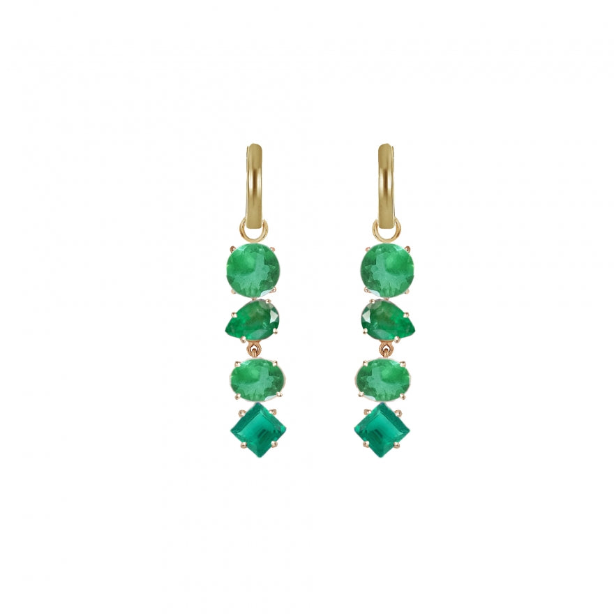 Emerald Linear Drop Earrings