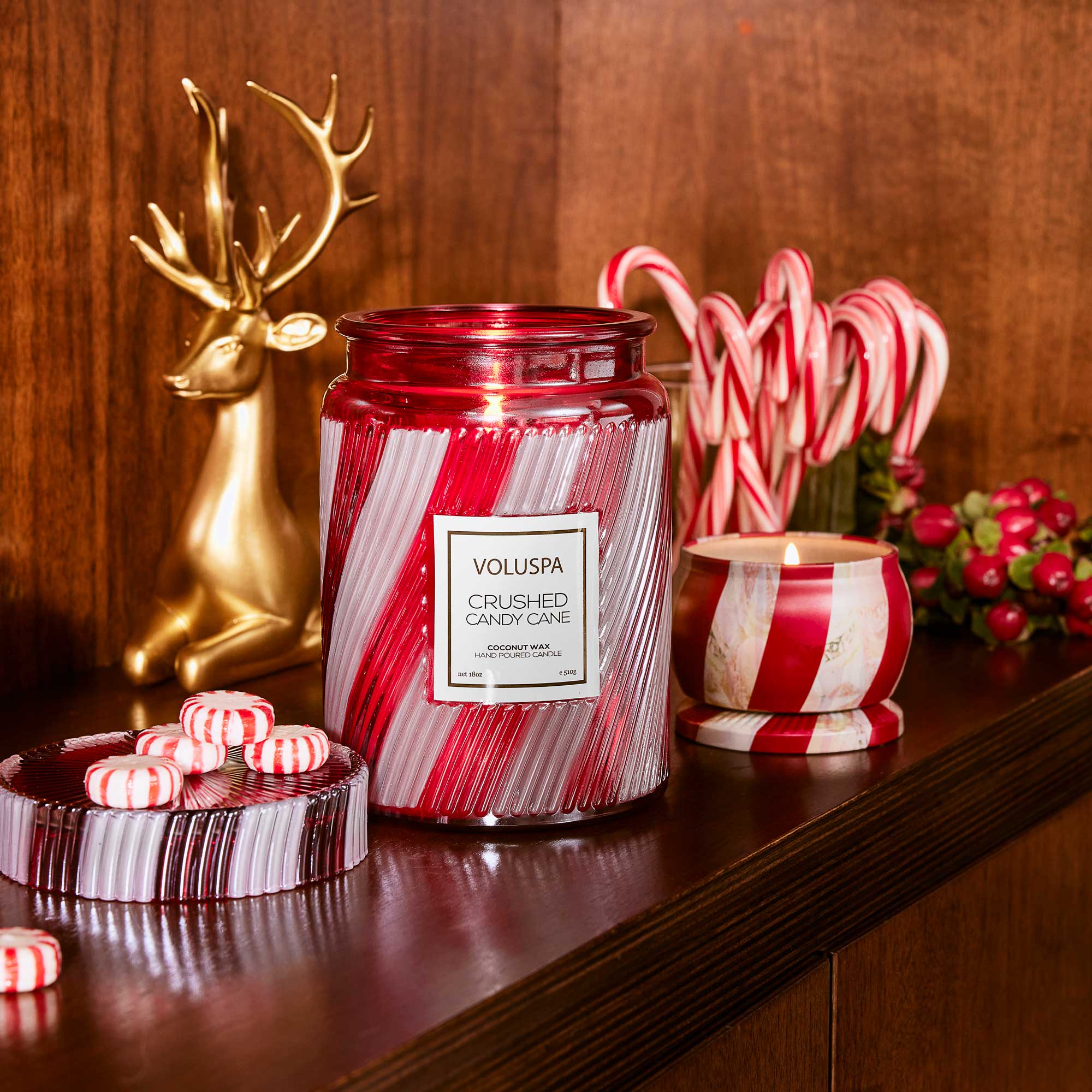 Crushed Candy Cane Large Jar Candle