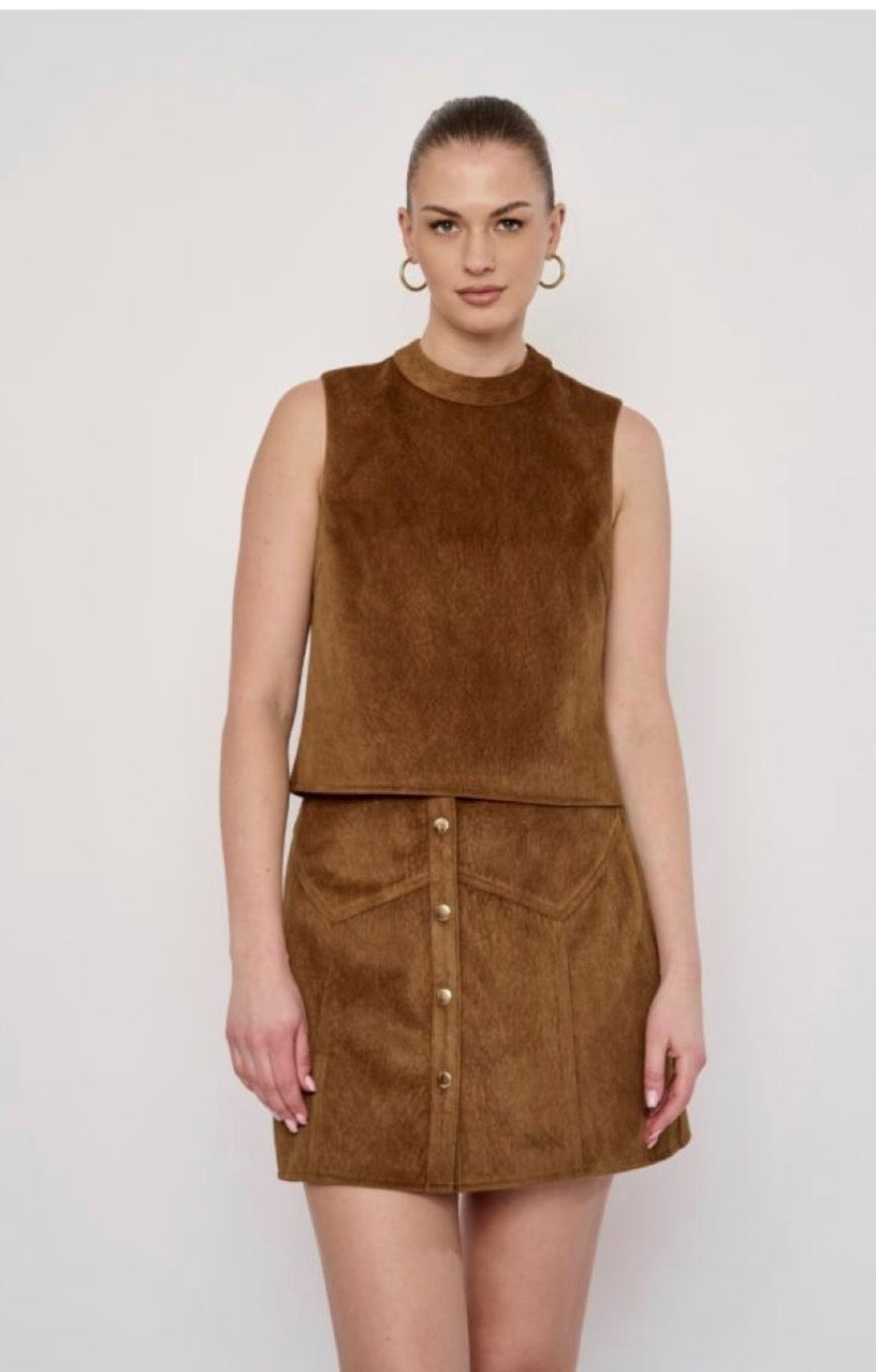 Camel Suede Top