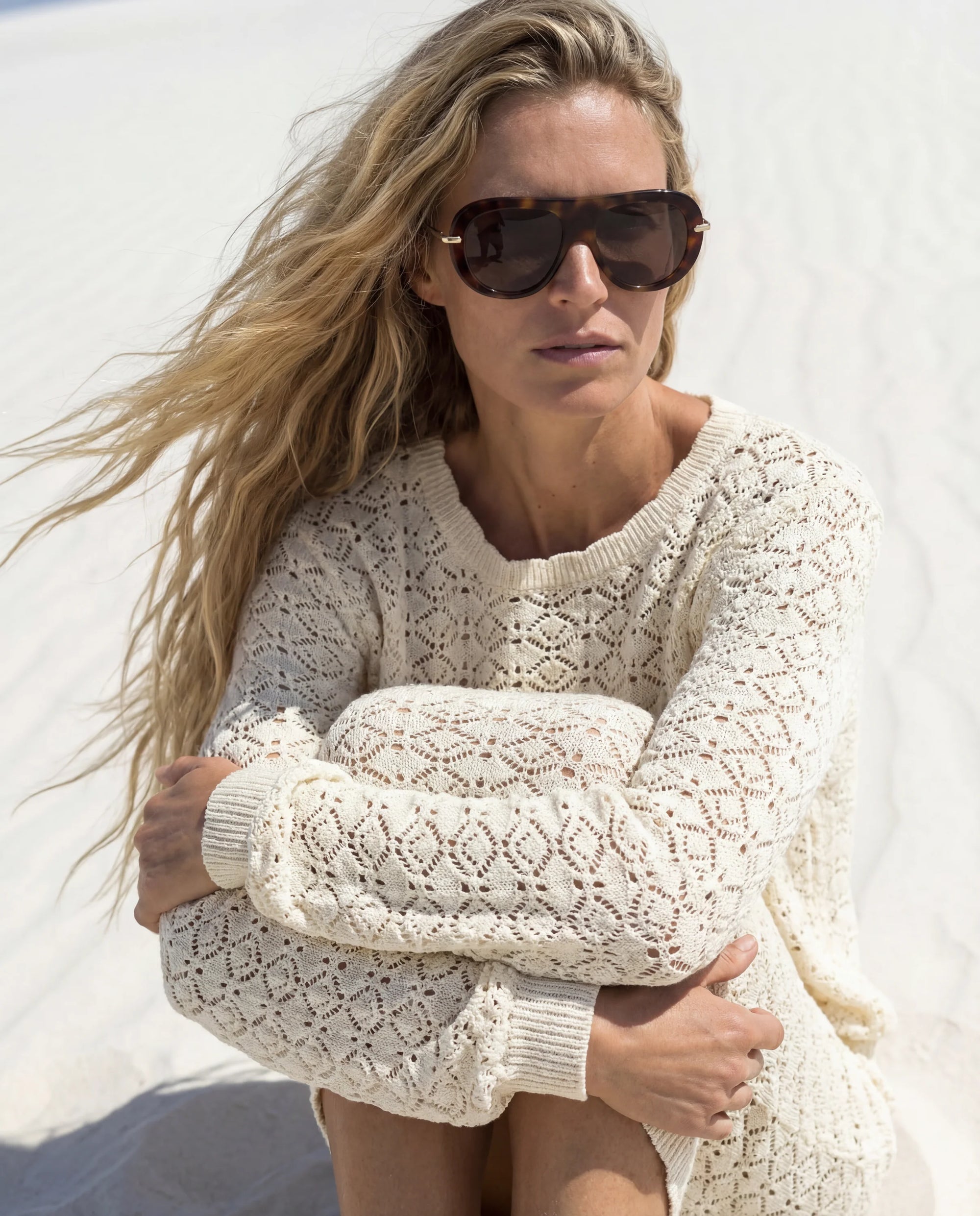 Lace Knit Crew