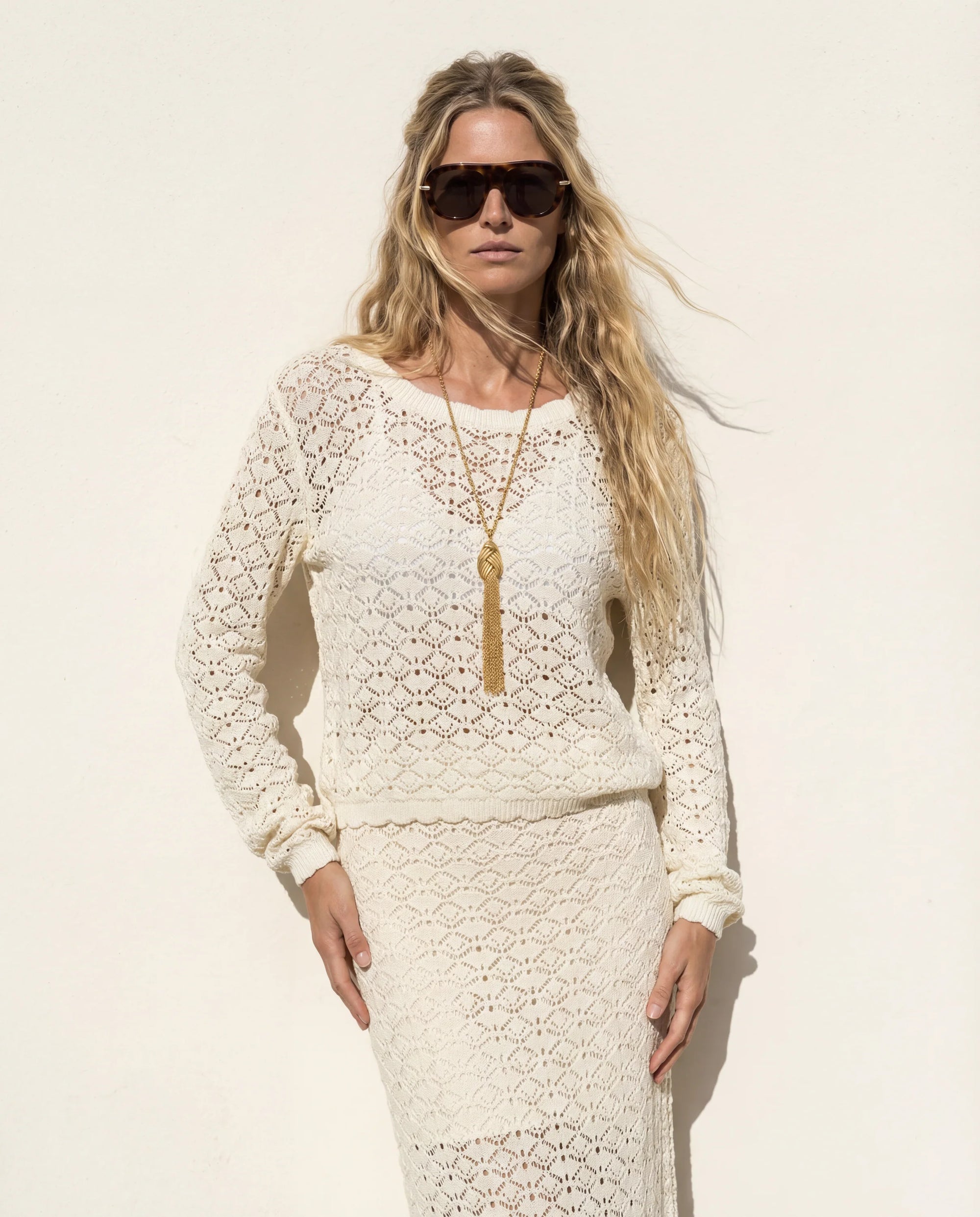 Lace Knit Crew