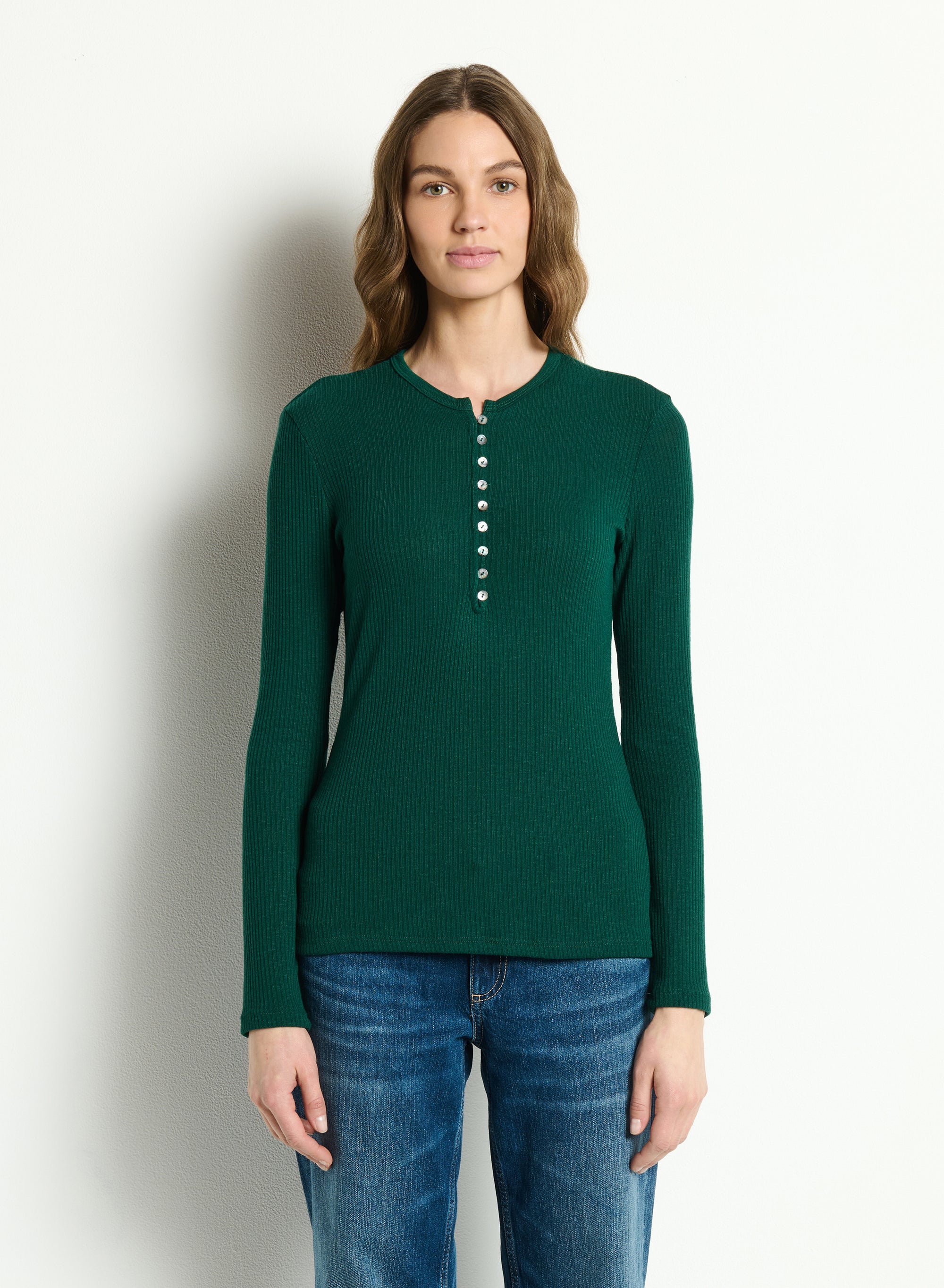 MABEL L/S RIBBED HENLEY