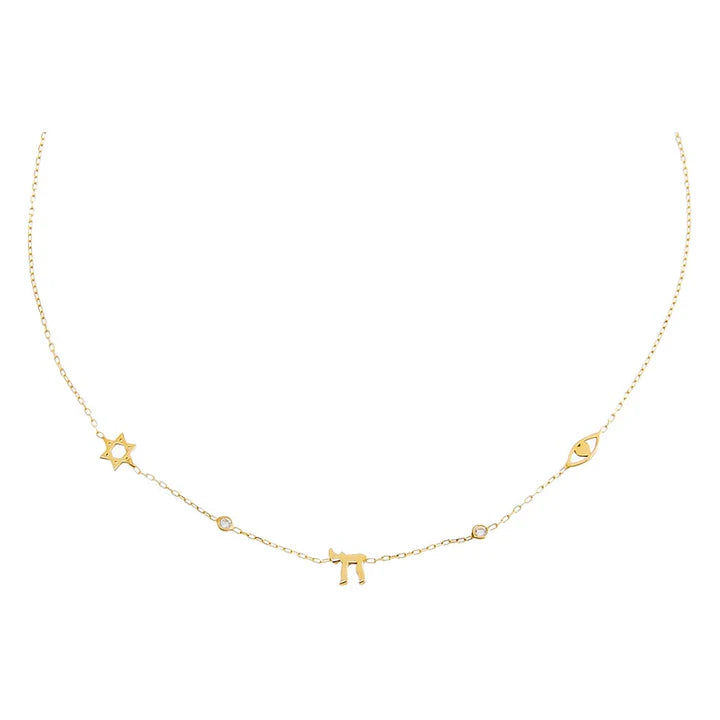 Star of David Bezel Charm Necklace