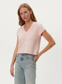 HARLAN CROPPED V-NECK TEE