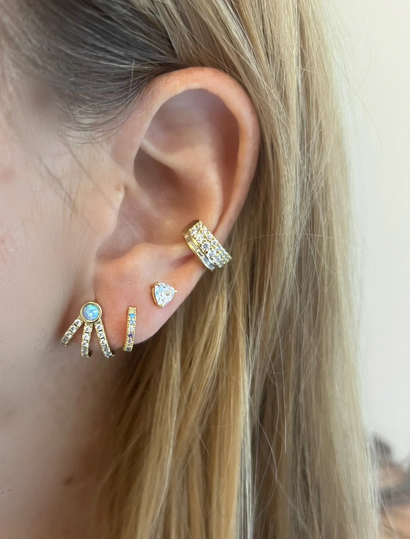 Opal Cage Earring