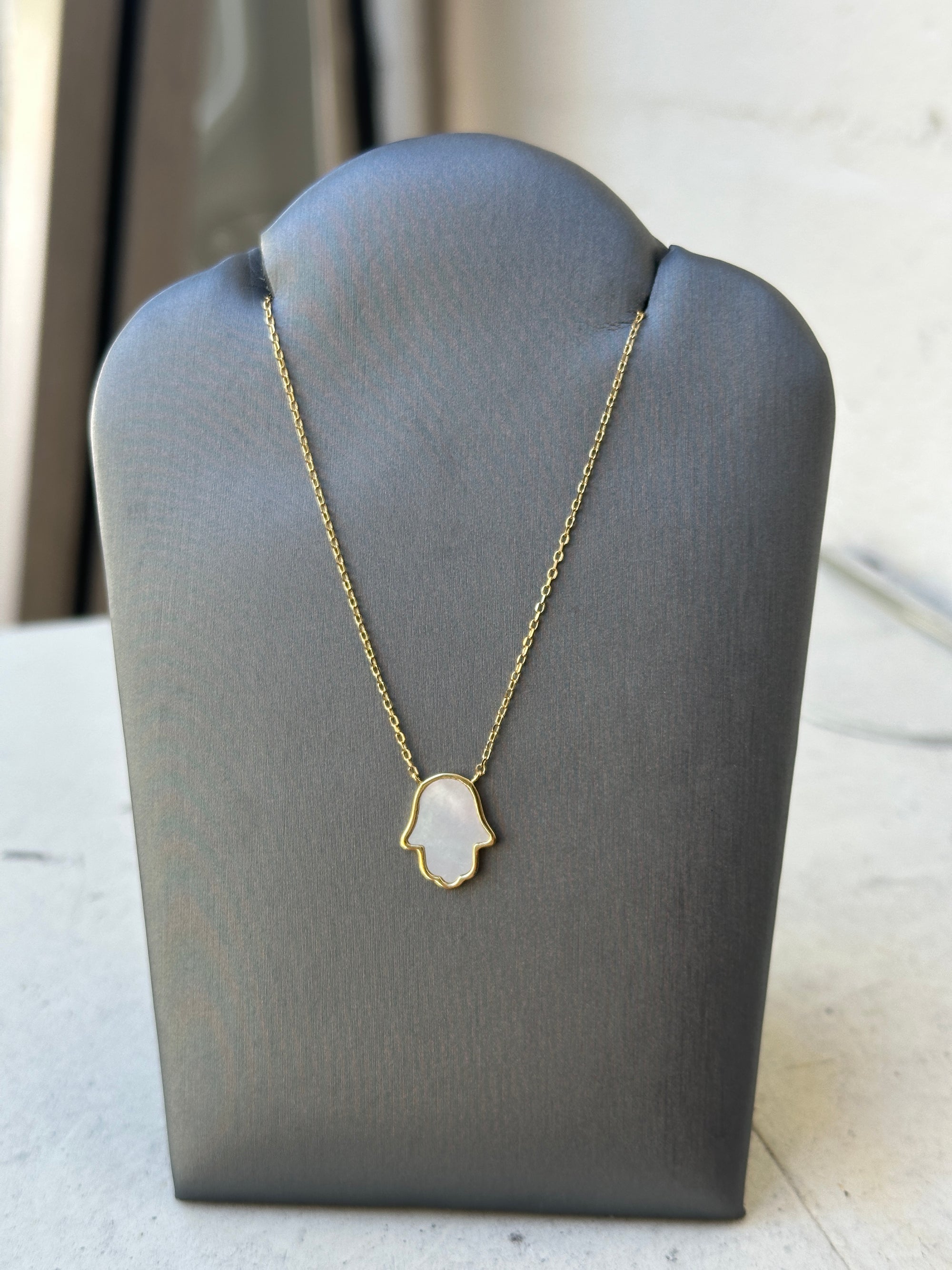 Mother of Pearl Hamsa Necklace