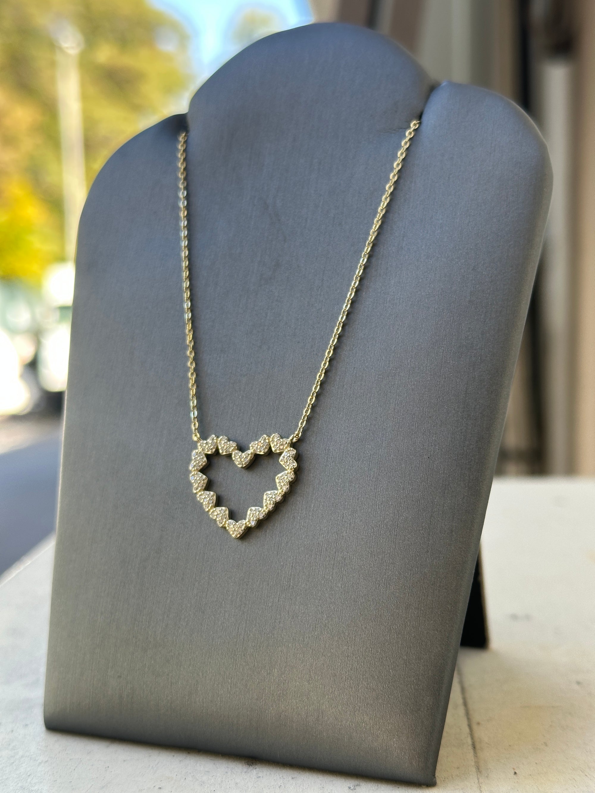 Pavè Open Heart Necklace