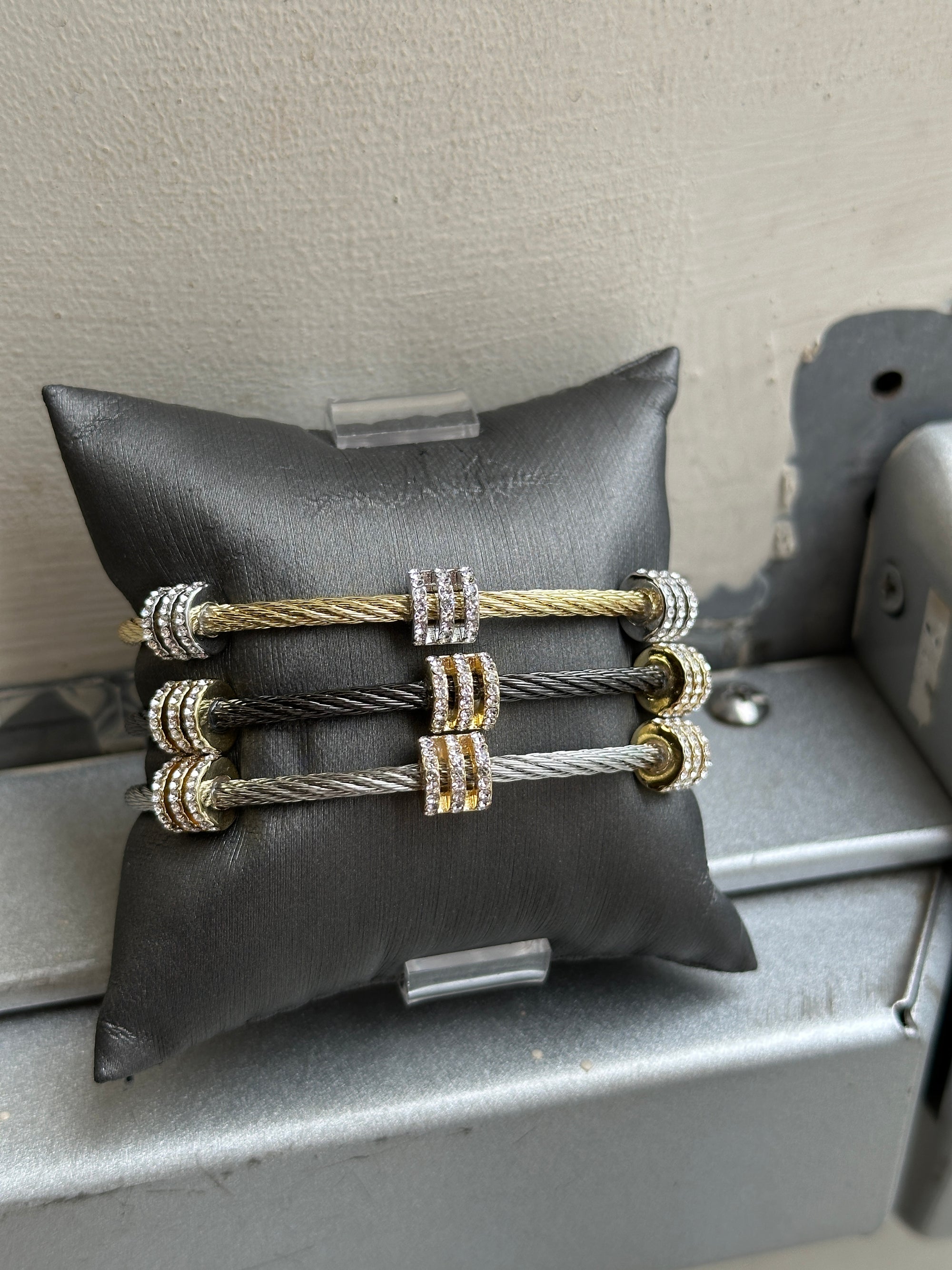 CZ Accent Cable Bracelet