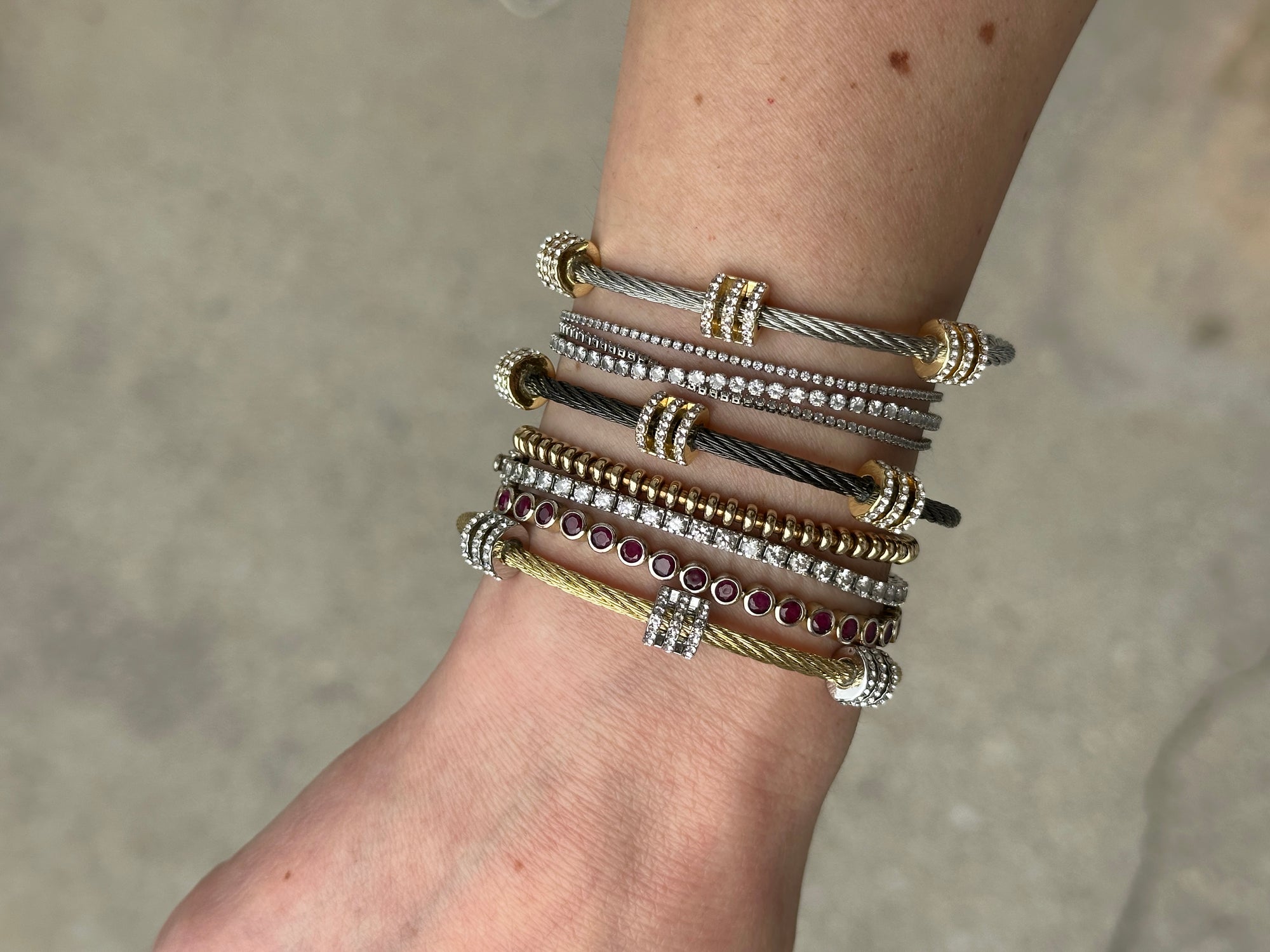 CZ Accent Cable Bracelet