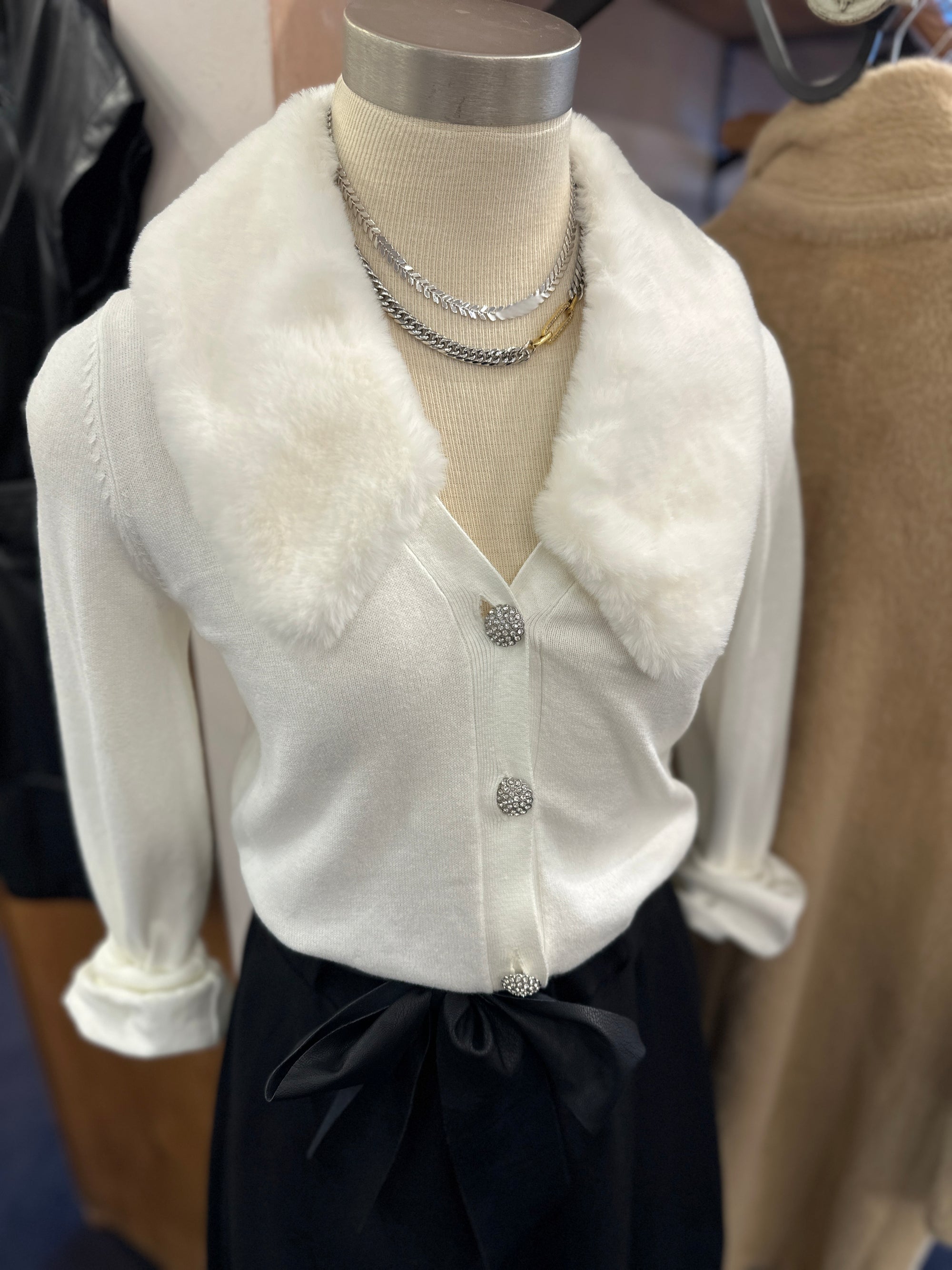 Fur Collar Cardi