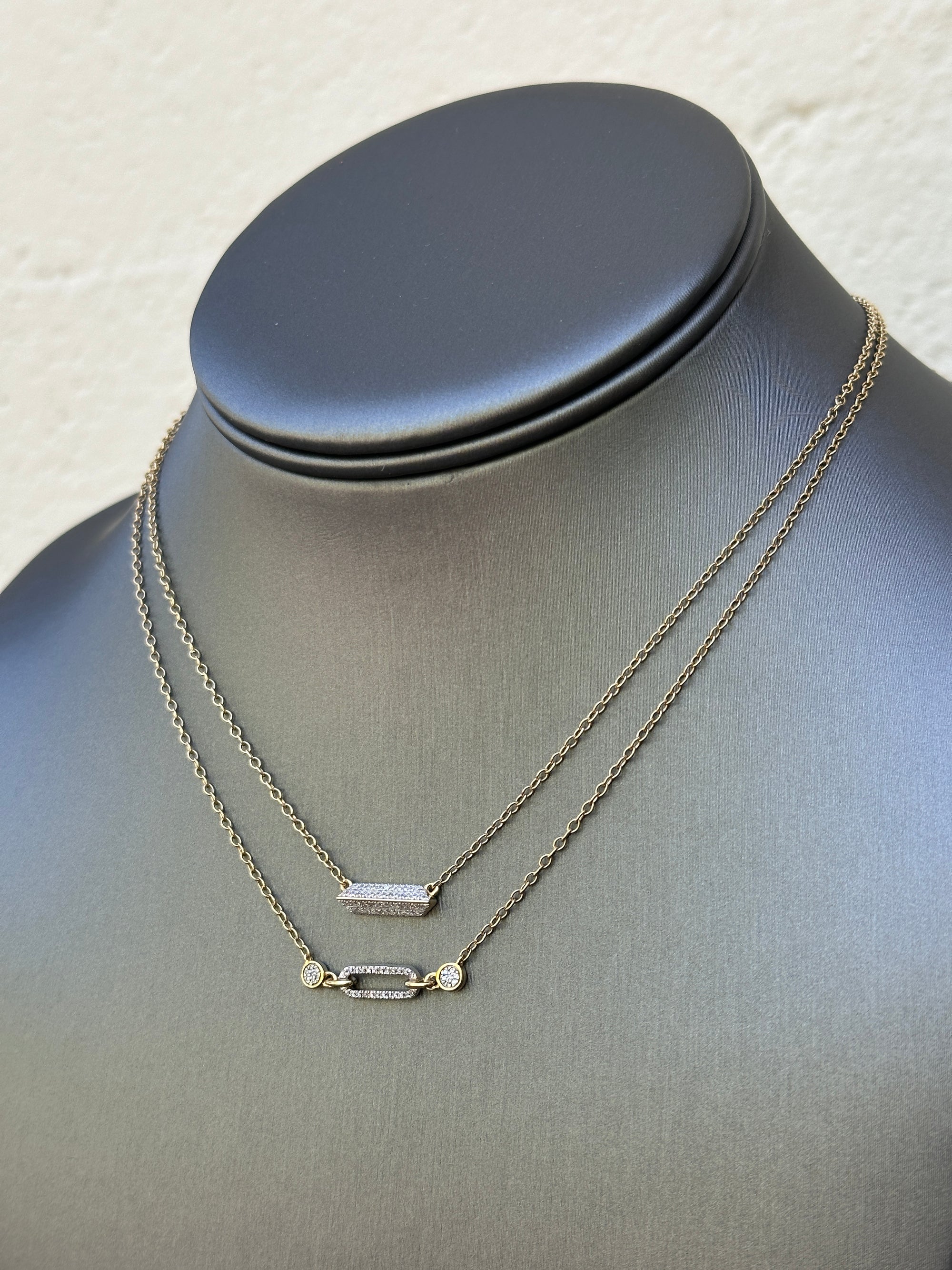 Pavè Diamond Tiny Link Necklace