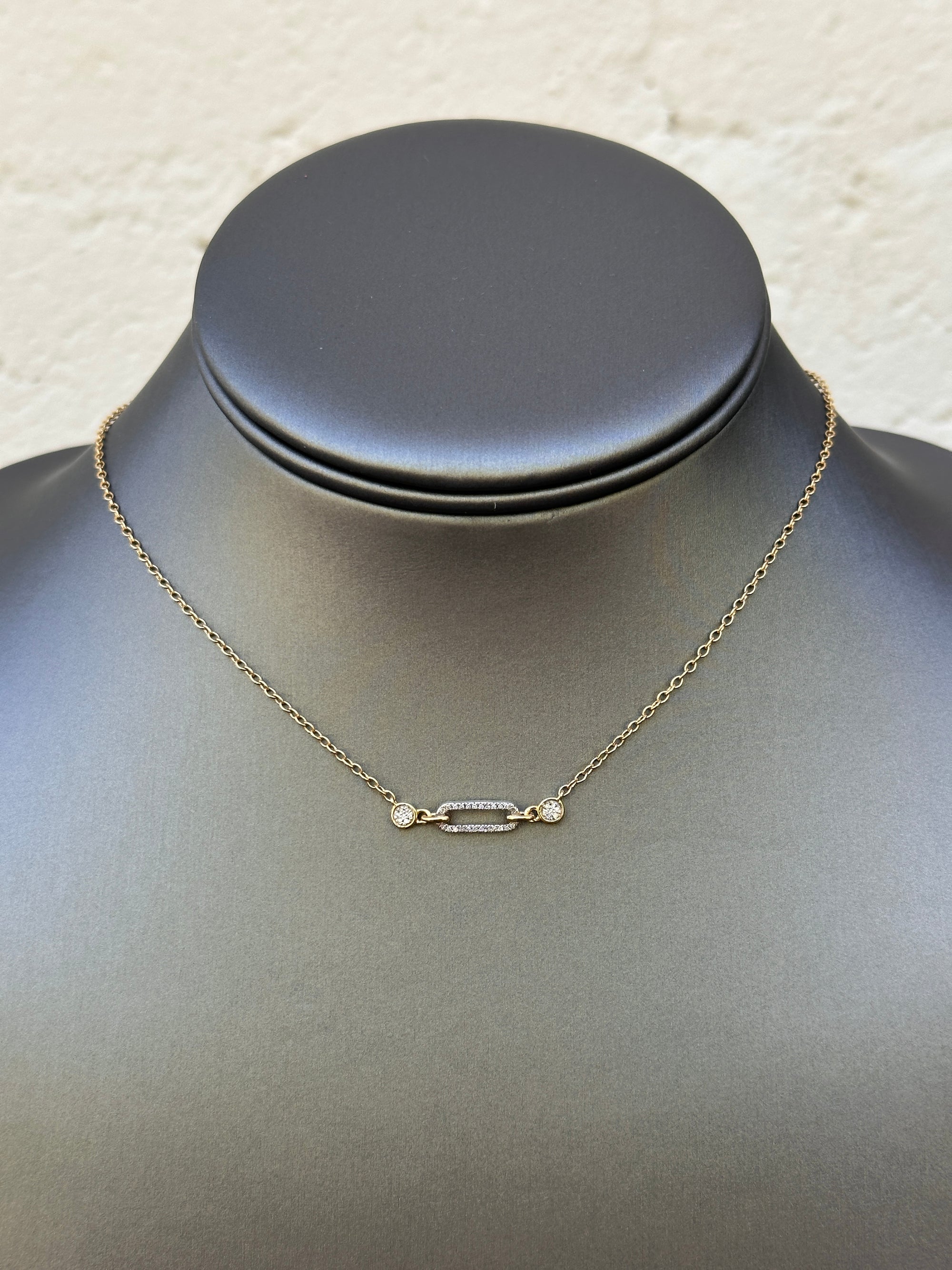Pavè Diamond Tiny Link Necklace