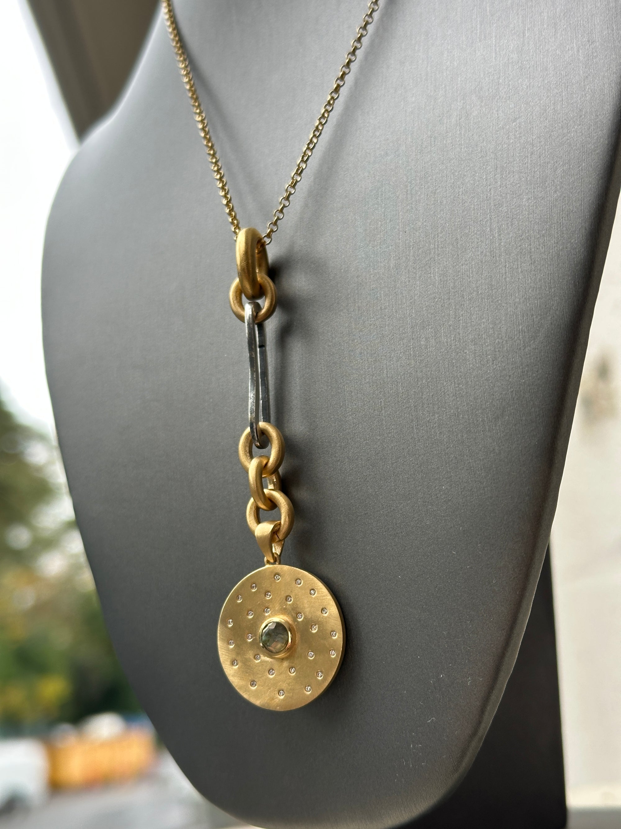 Brushed Gold Rondo Necklace