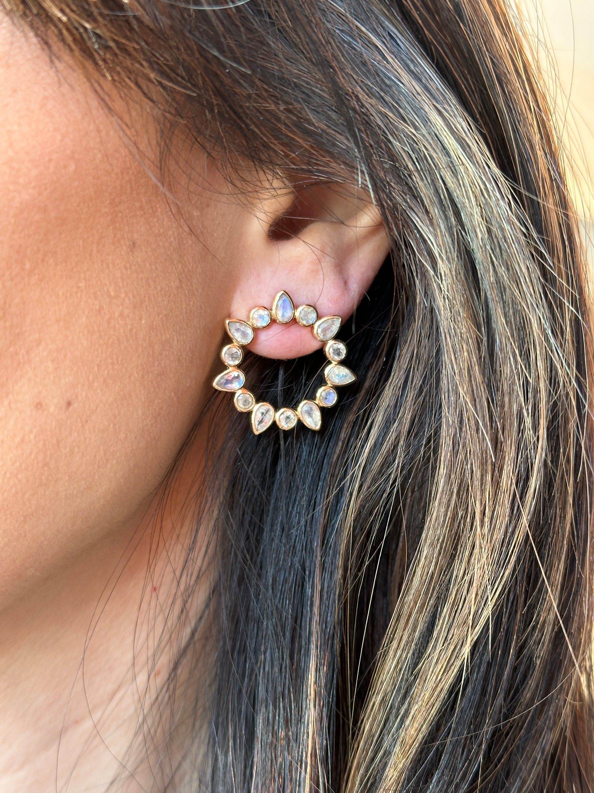 Moonstone Bezel Earrings