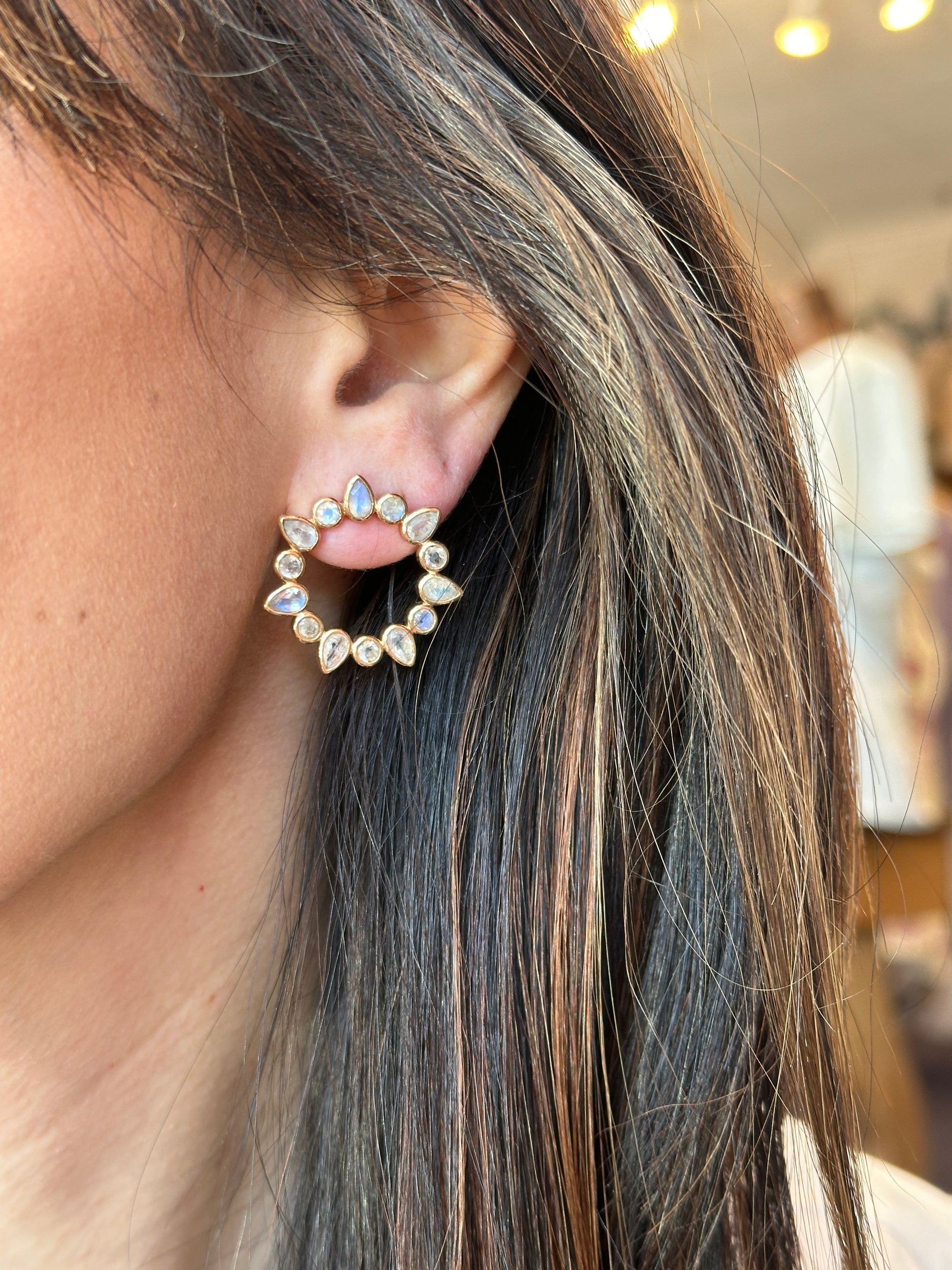 Moonstone Bezel Earrings