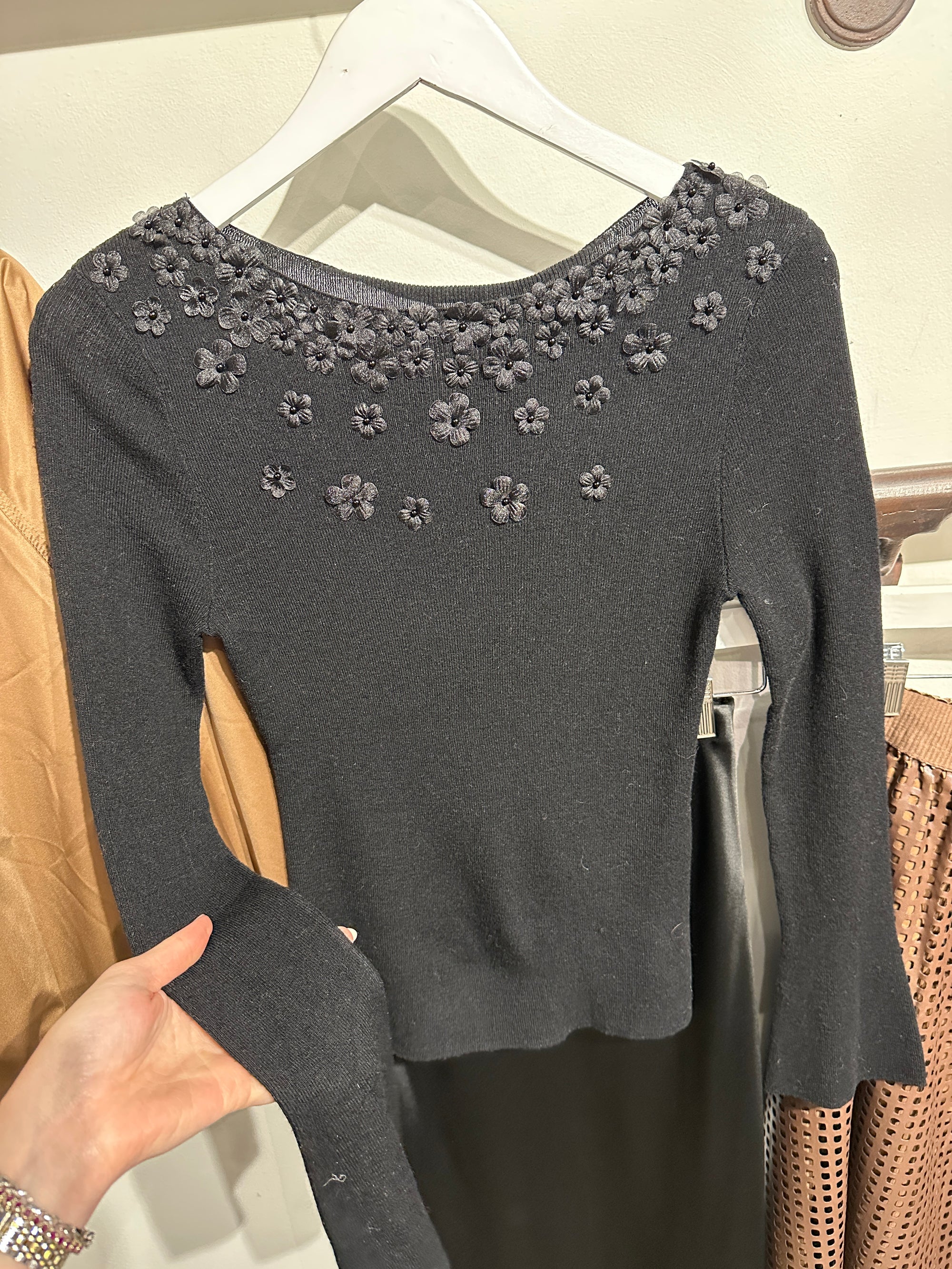 Knit Top with Flower