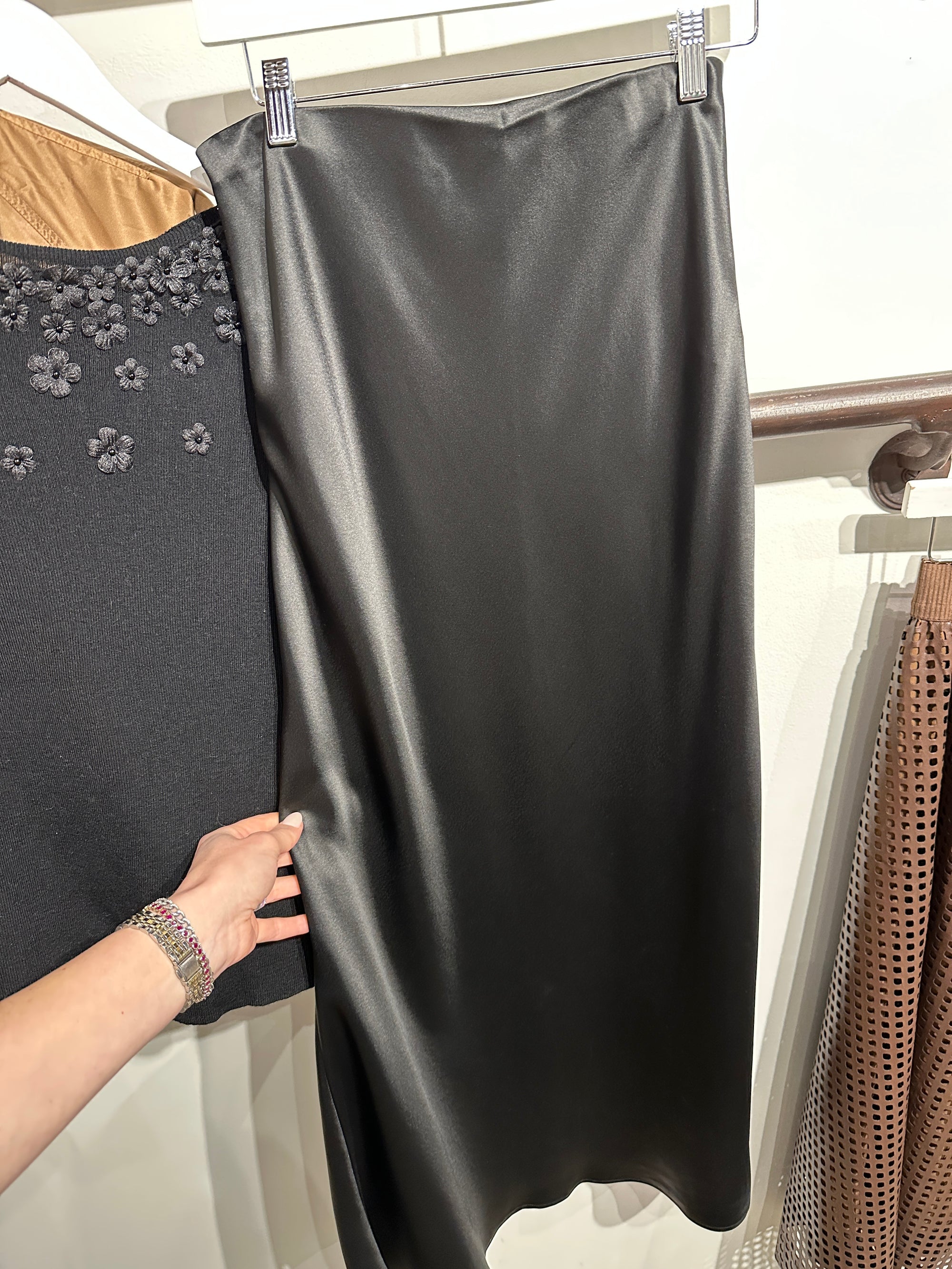 Satin Maxi Slip Skirt