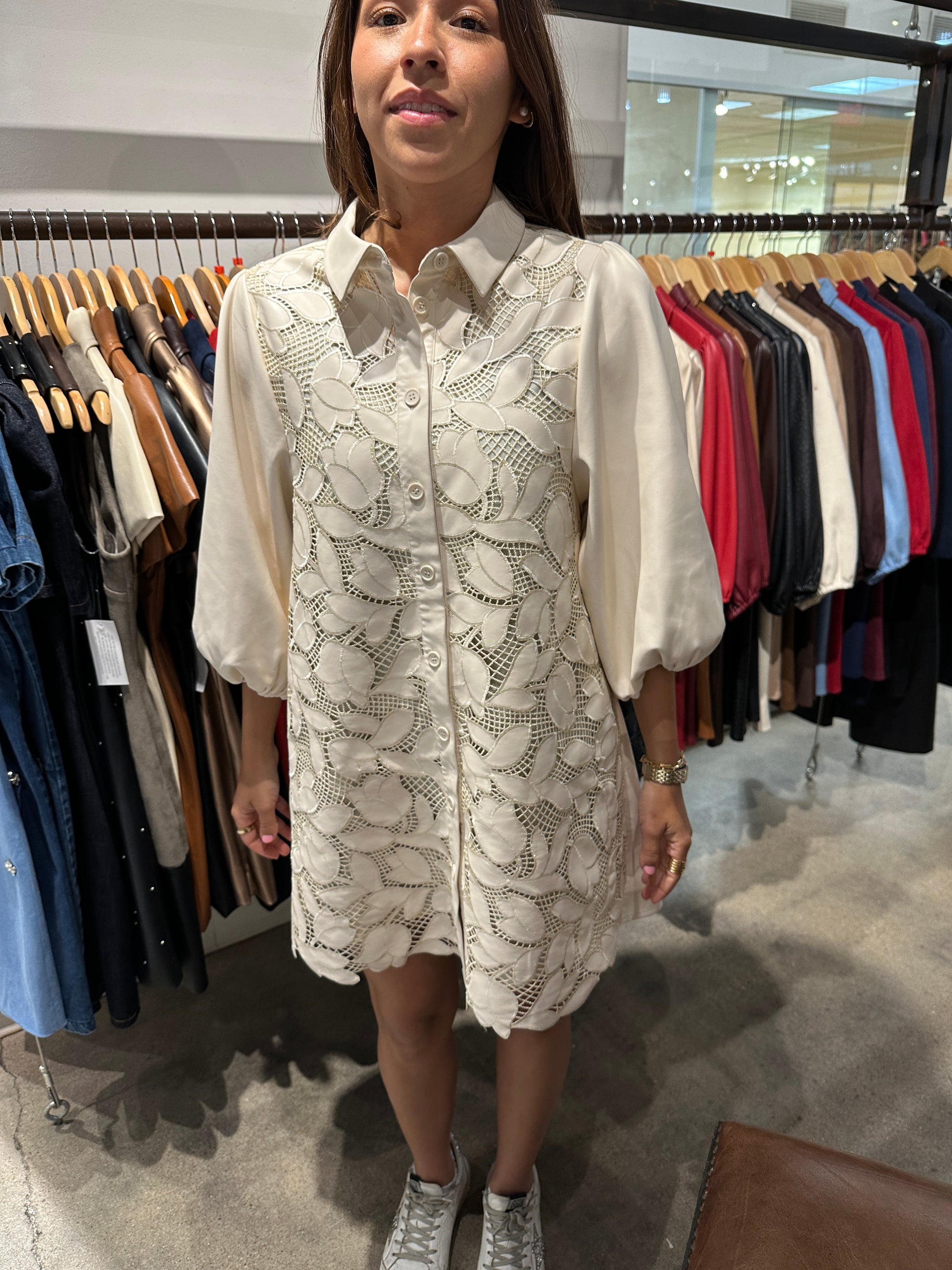 Laser Cut Leather Dress