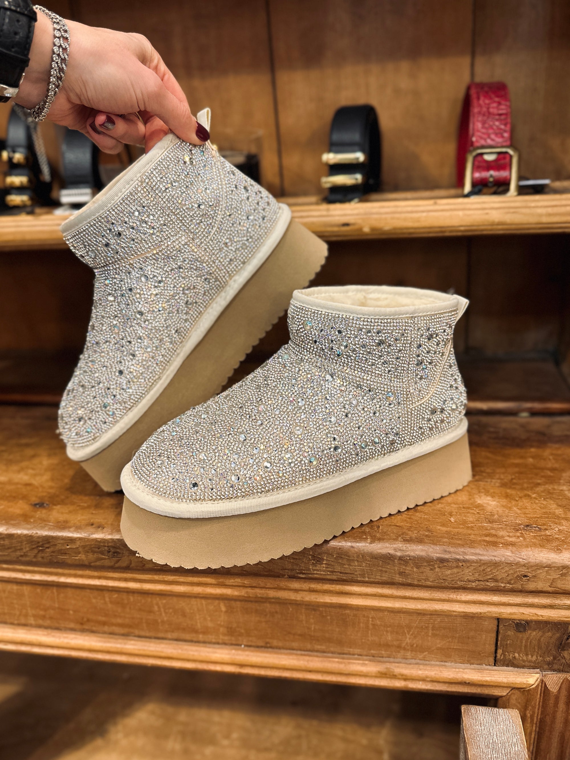 Crystal Platform Slipper Boot