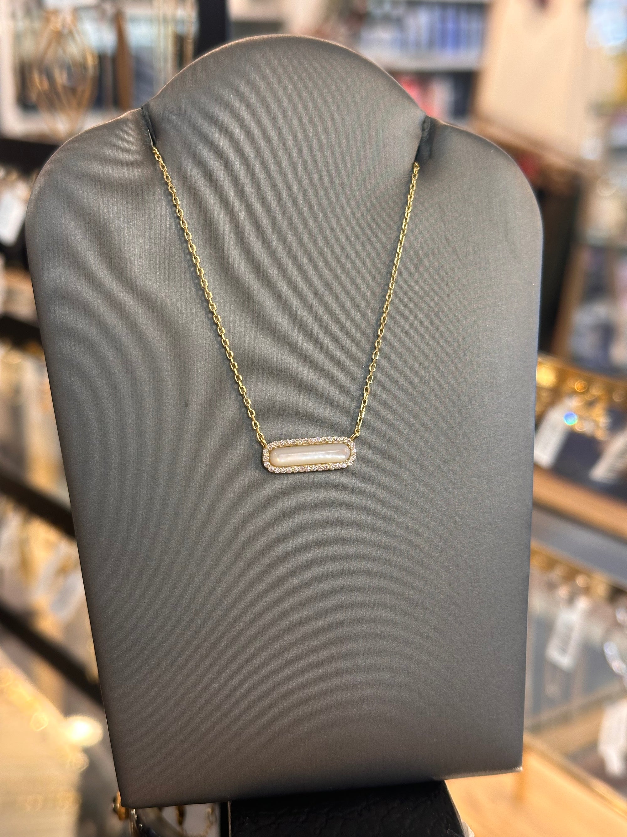 Mother of Pearl Bar Necklace