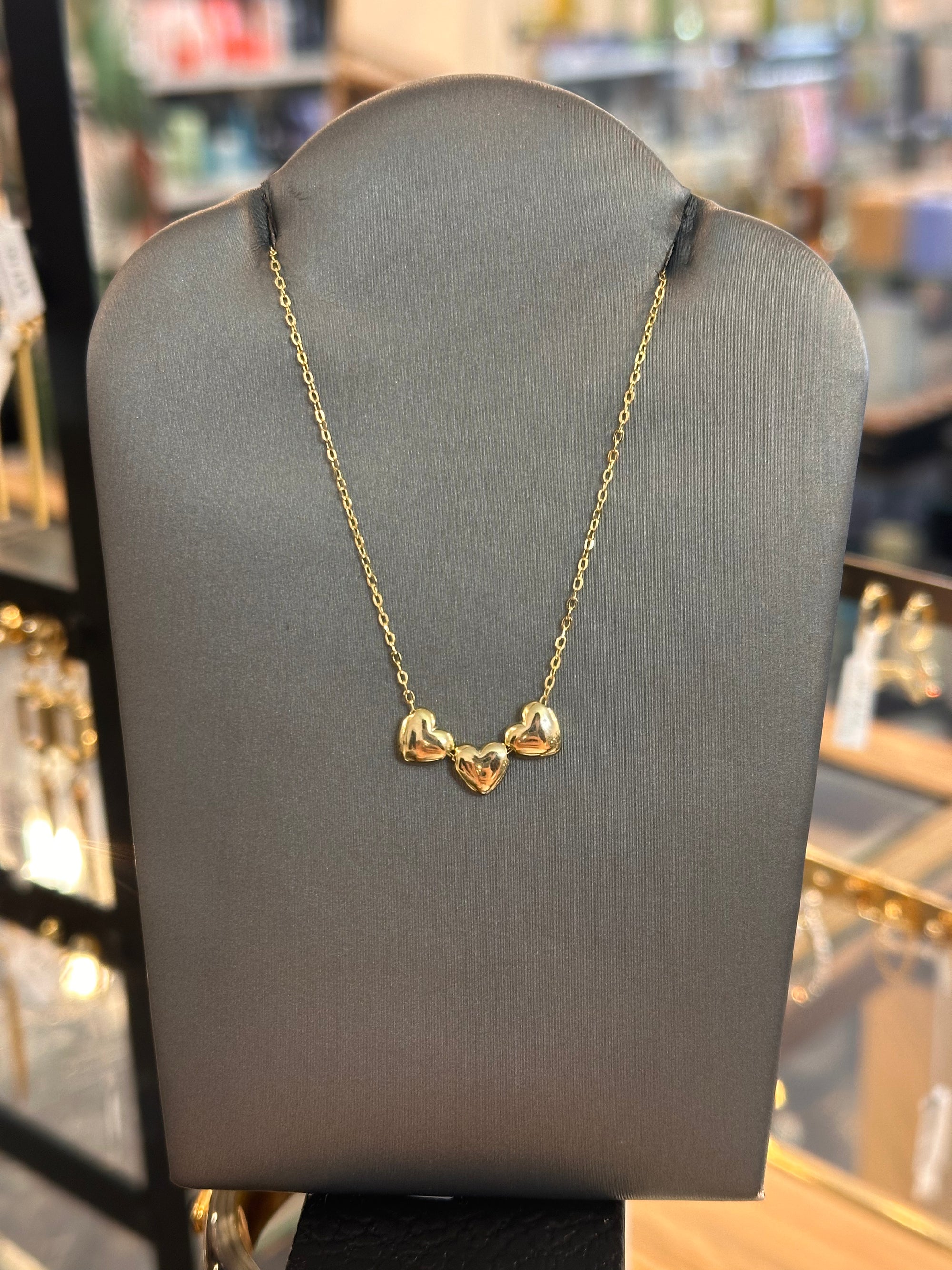 Triple Bubble Heart Necklace