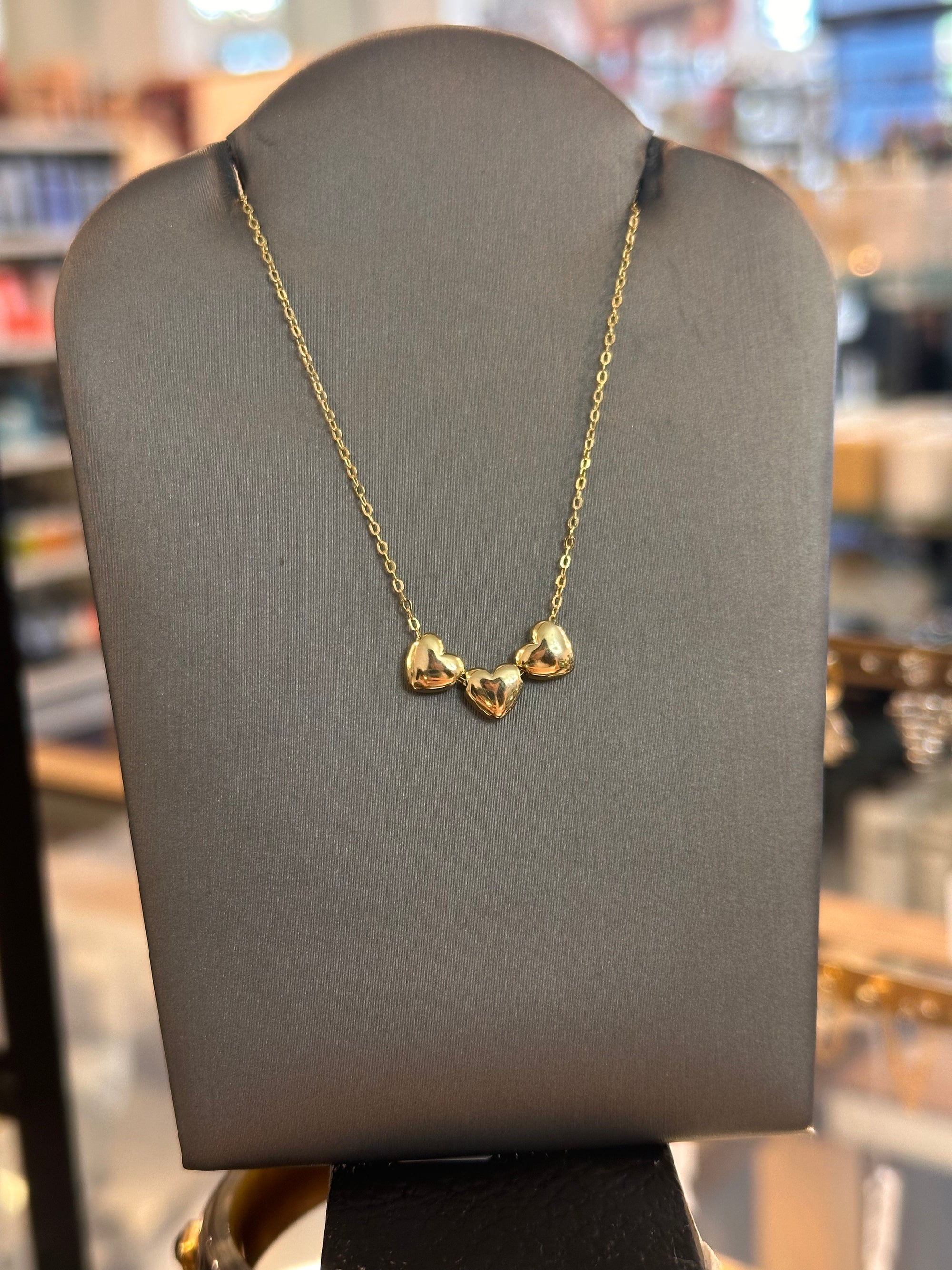 Triple Bubble Heart Necklace