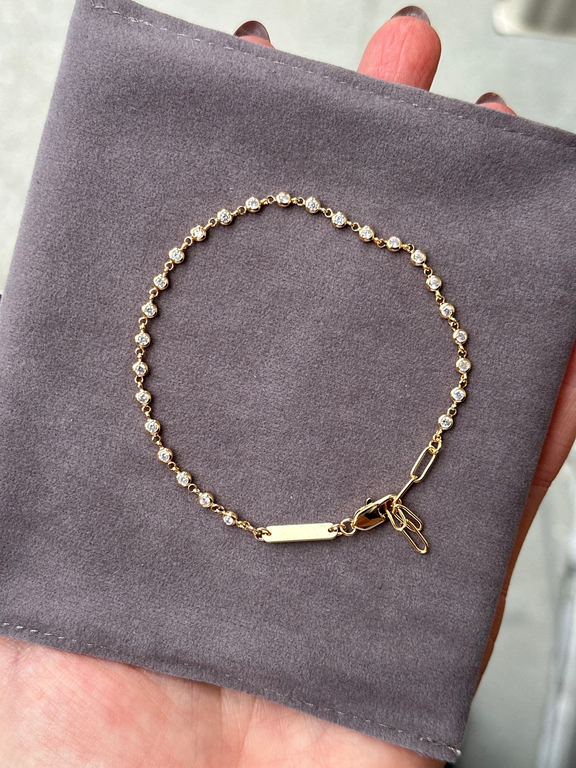 Dainty Bezel Tennis Bracelet