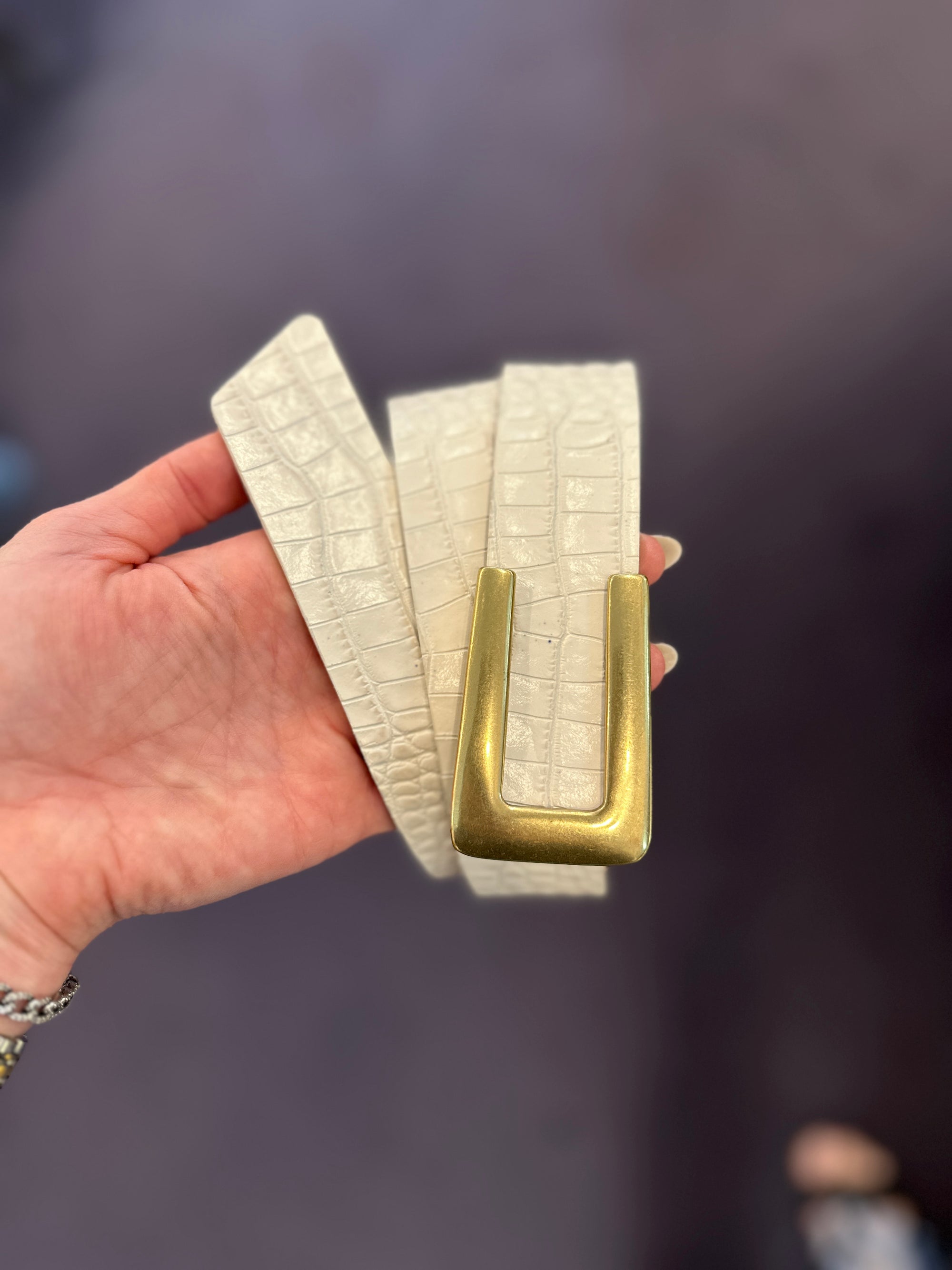 Ivory Croc Belt