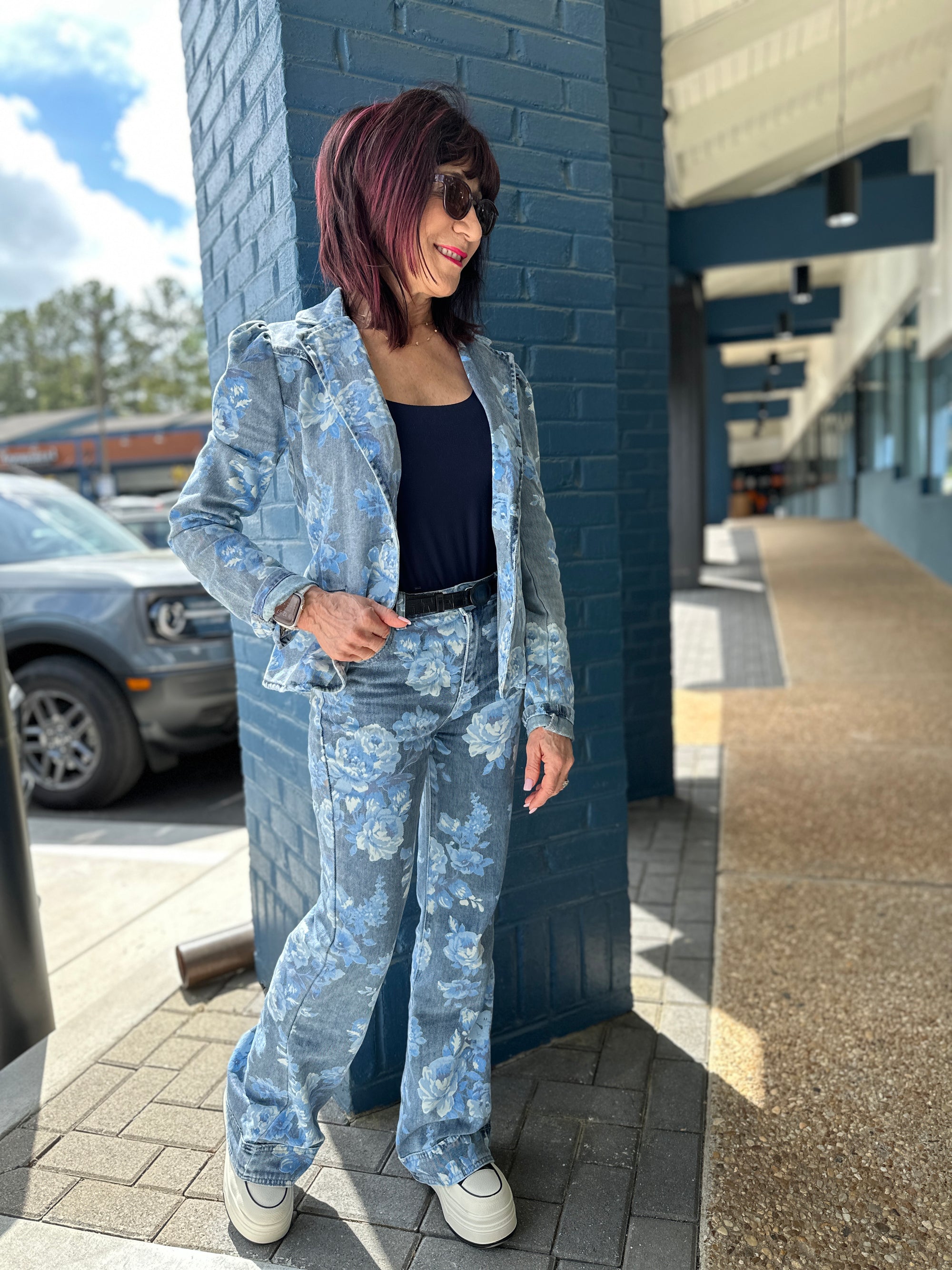 Floral Cropped Flare Jean