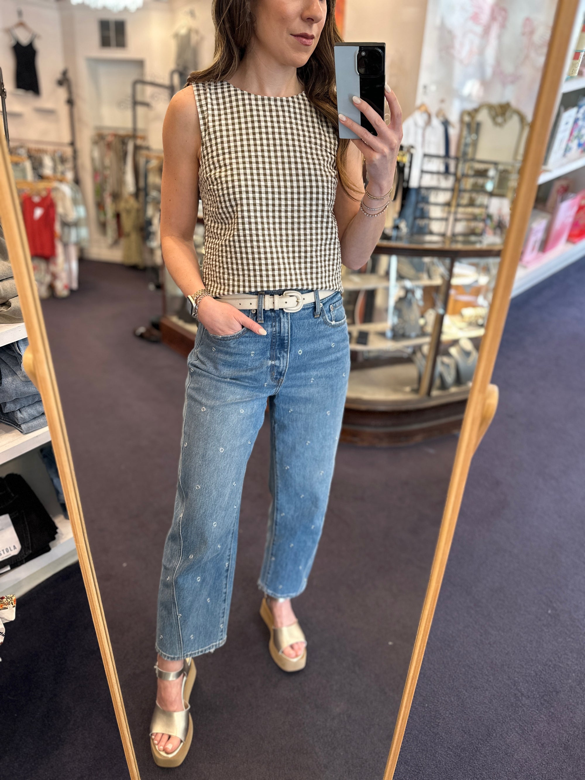 Westward Embellished Barrel Leg Jean
