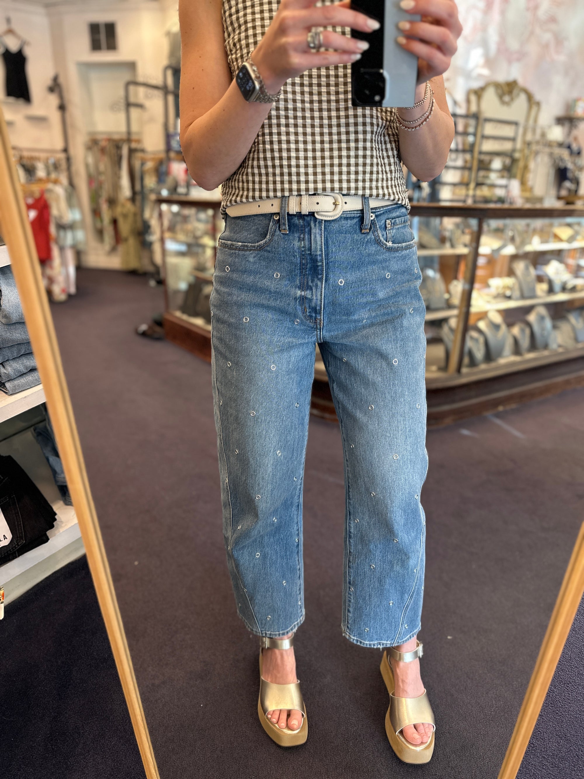 Westward Embellished Barrel Leg Jean