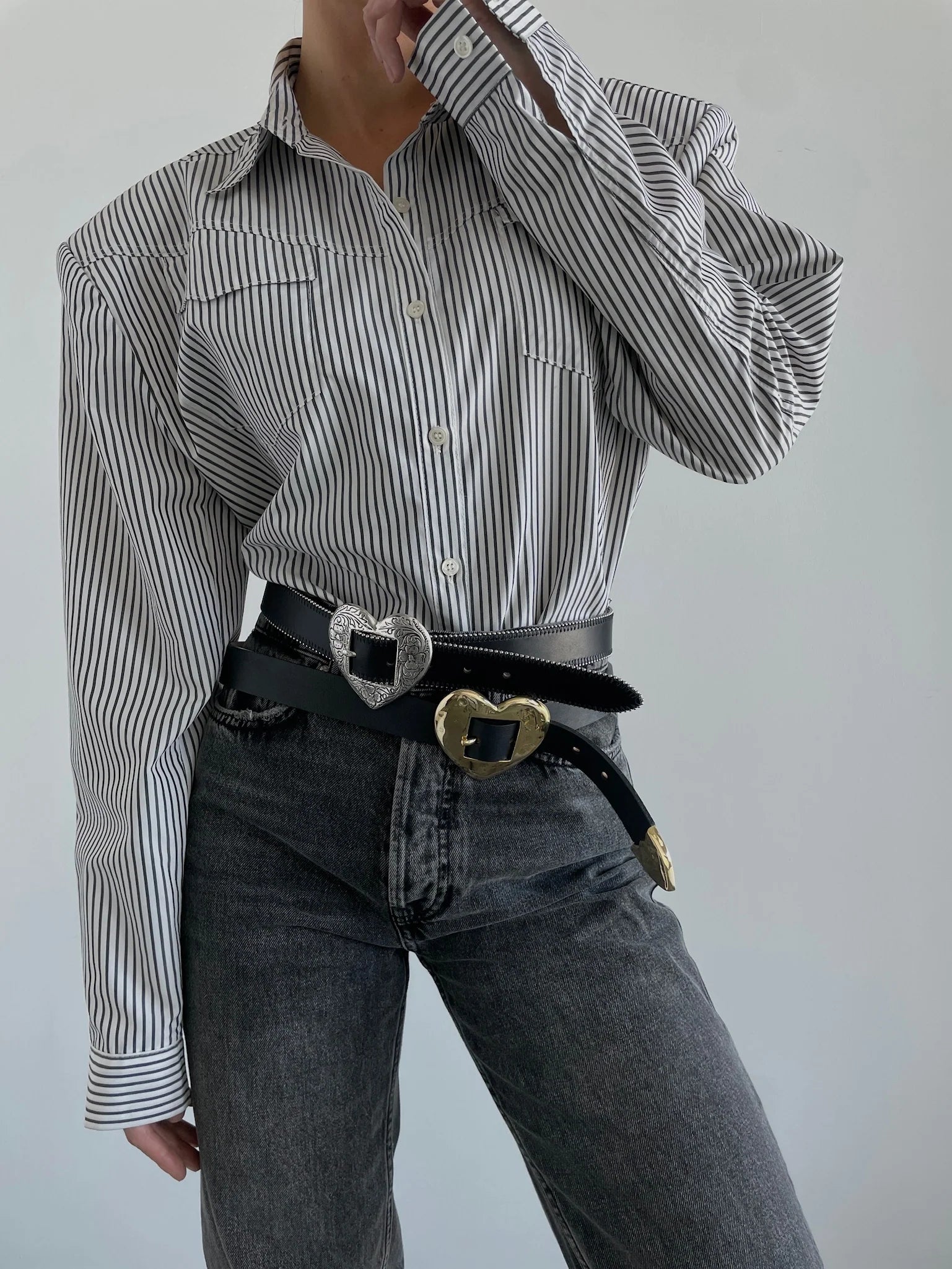 Hammered Heart Leather Belt